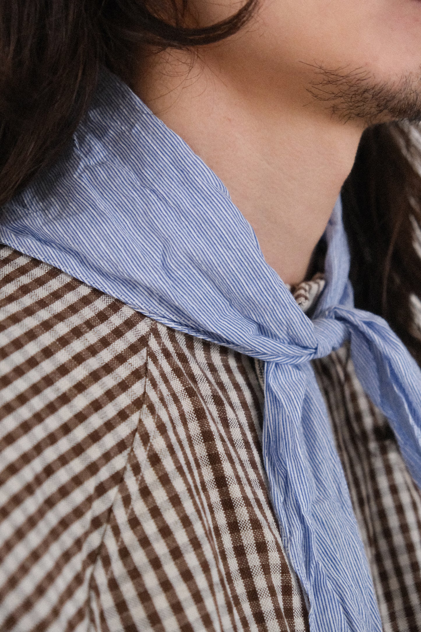 handkerchief, light blue fine cordlane
