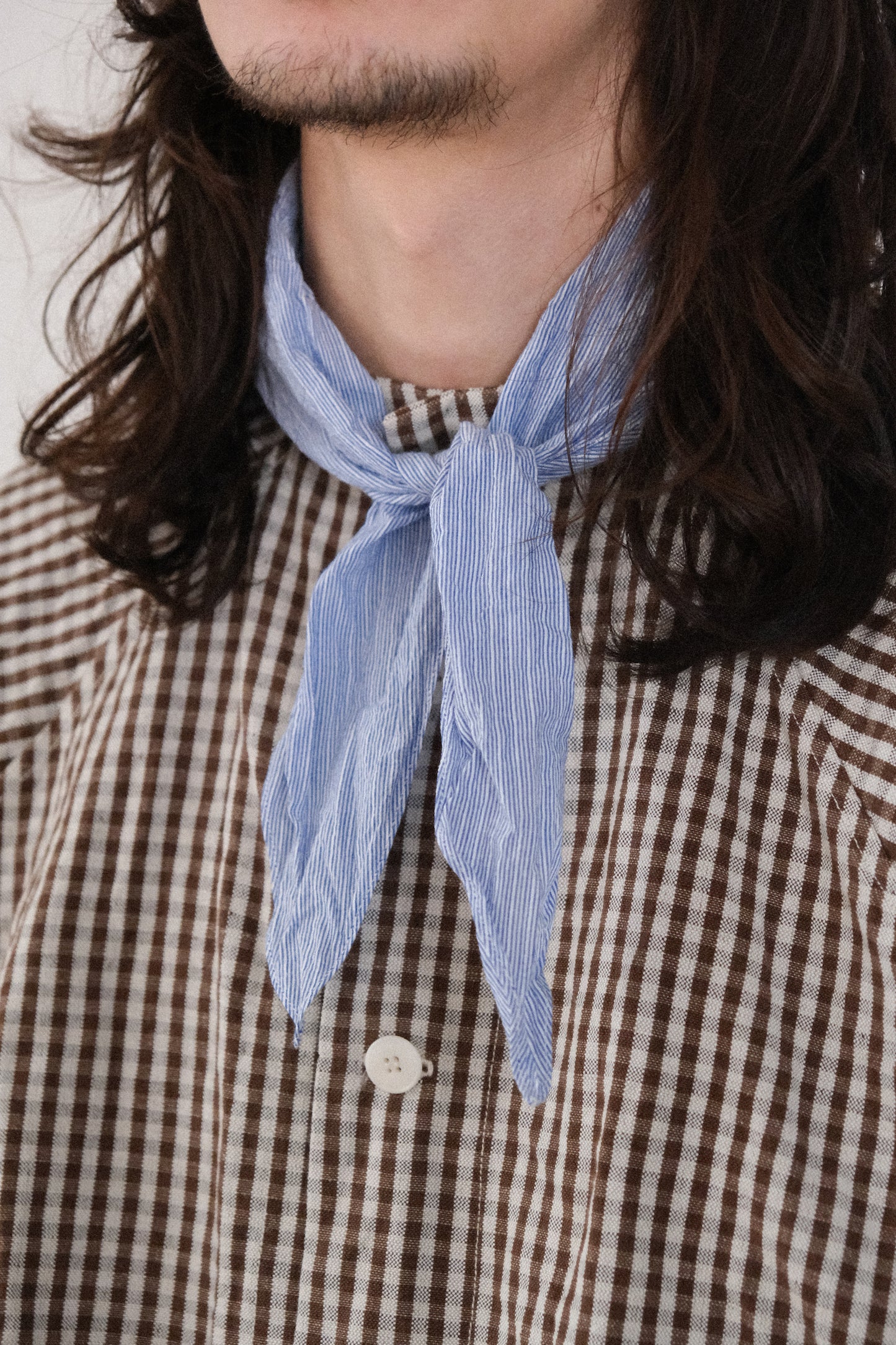 handkerchief, light blue fine cordlane