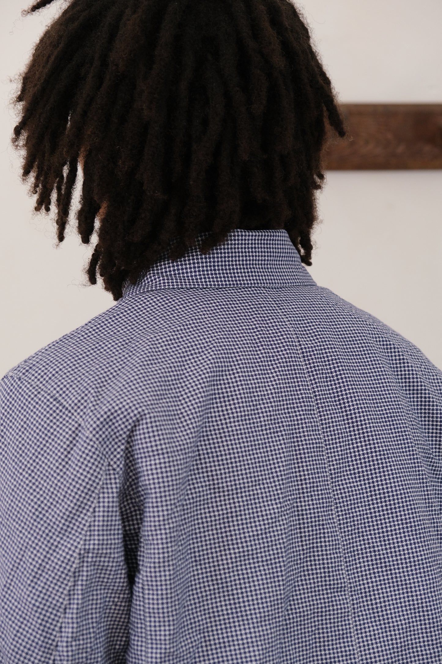 sunday best, blue white bakers pepita