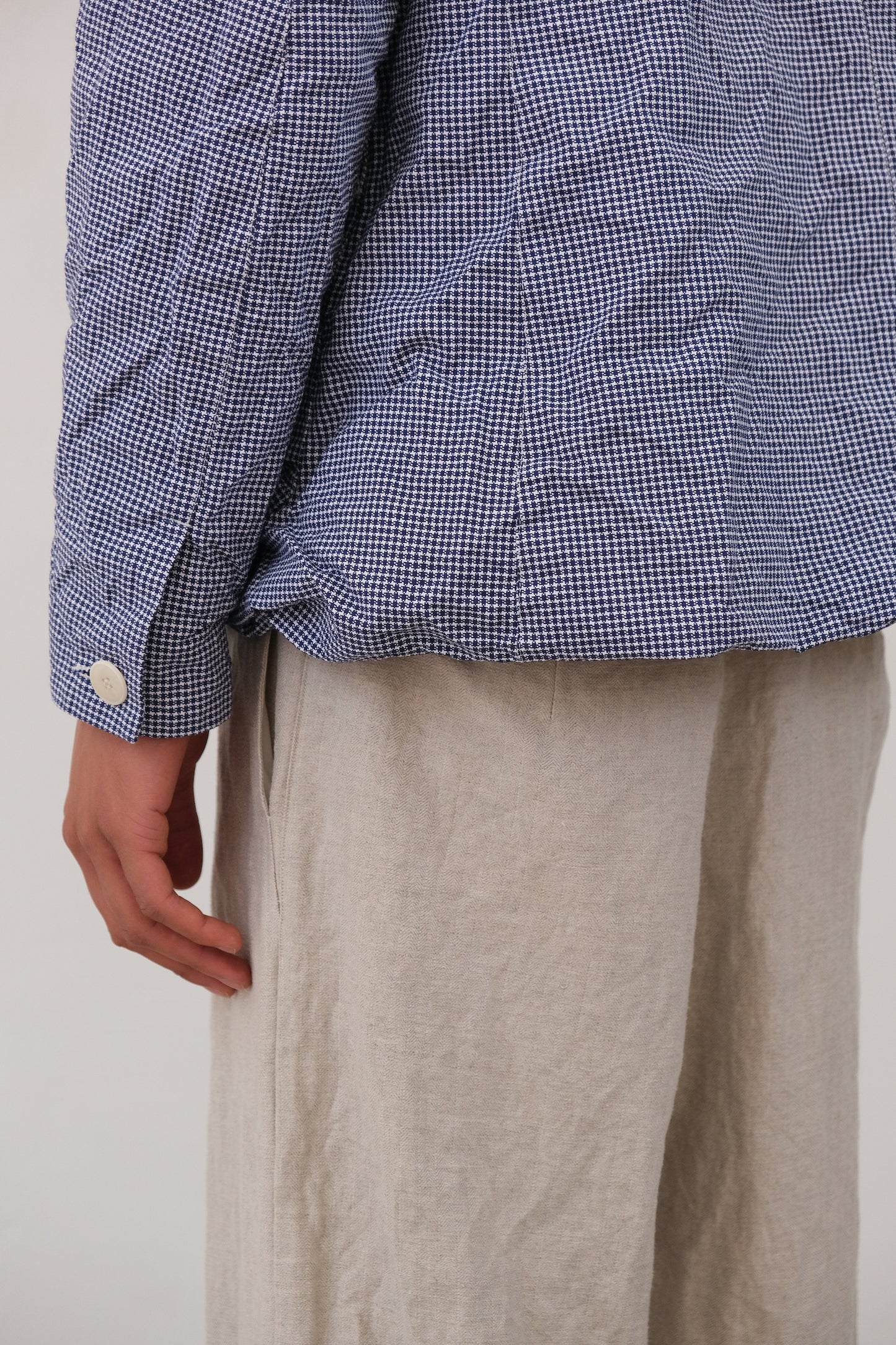 sunday best, blue white bakers pepita