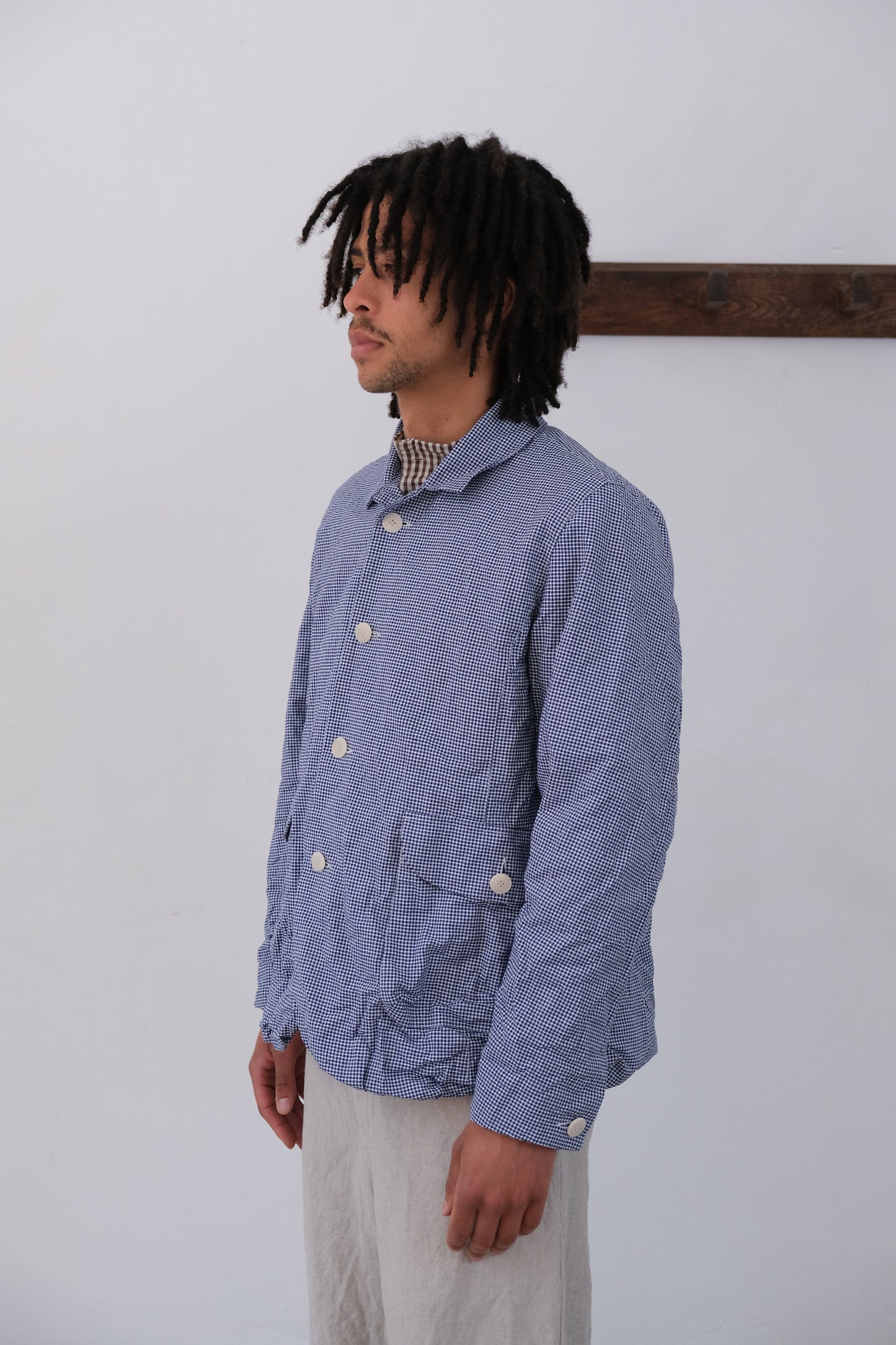 sunday best, blue white bakers pepita