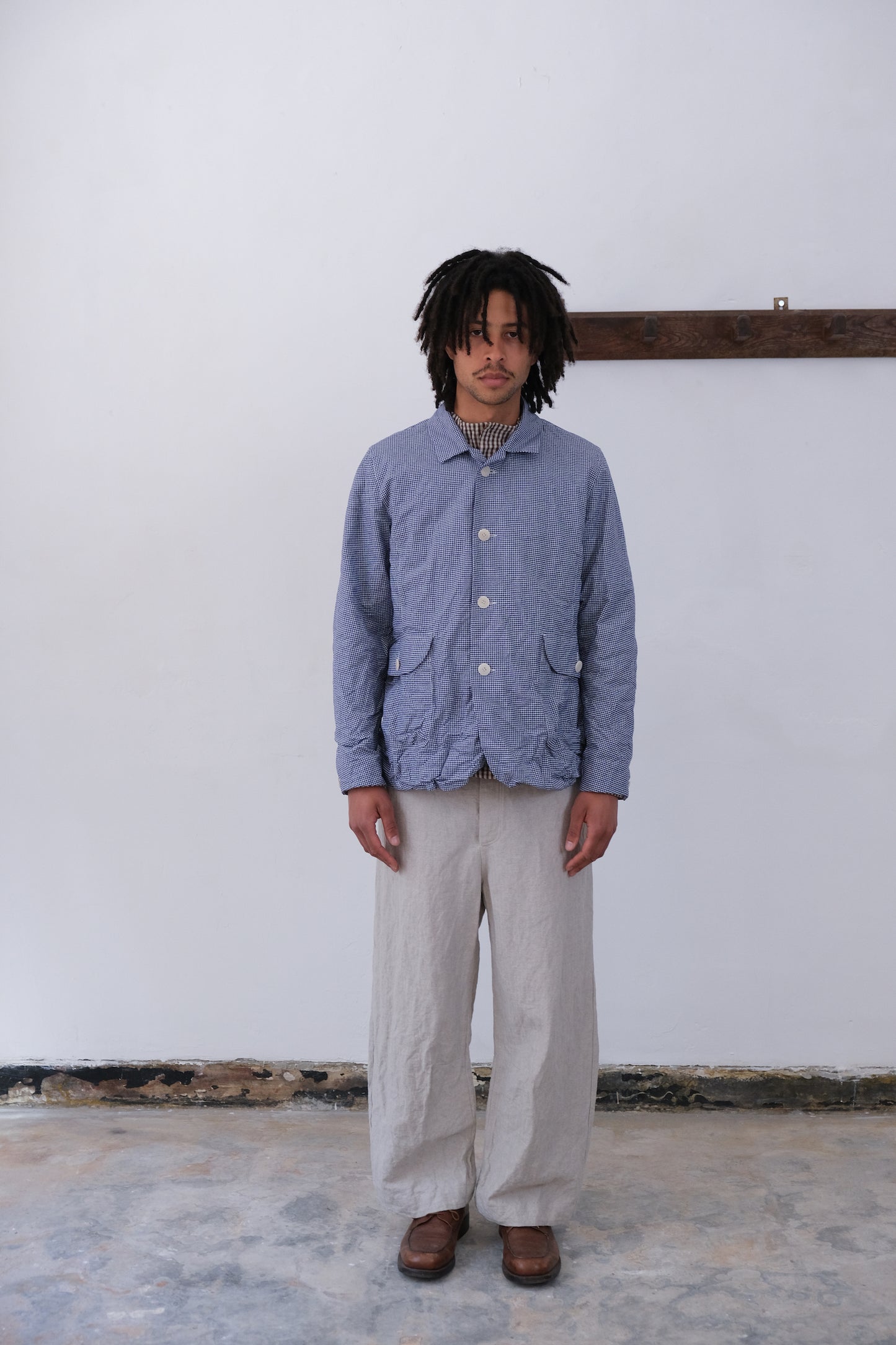 sunday best, blue white bakers pepita