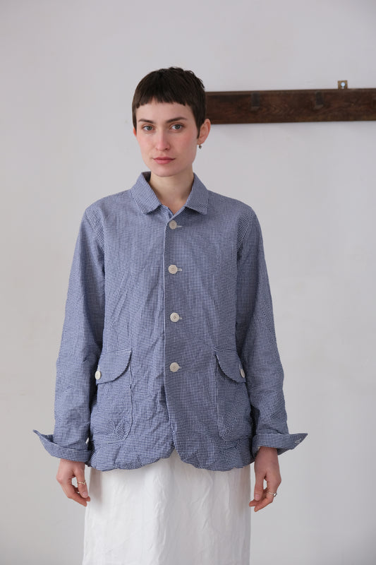 sunday best, blue white bakers pepita