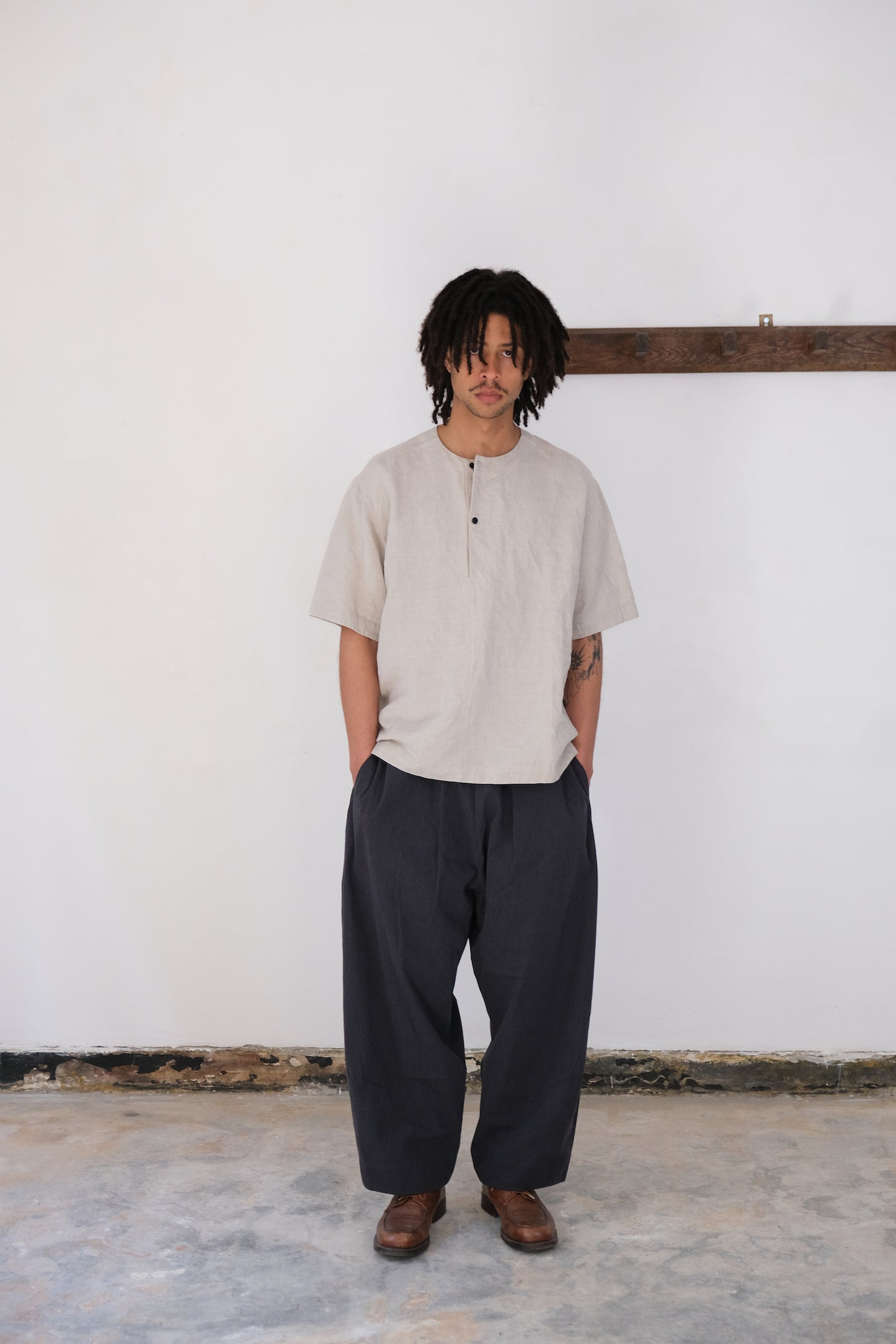 woven tee, natural farmers cloth