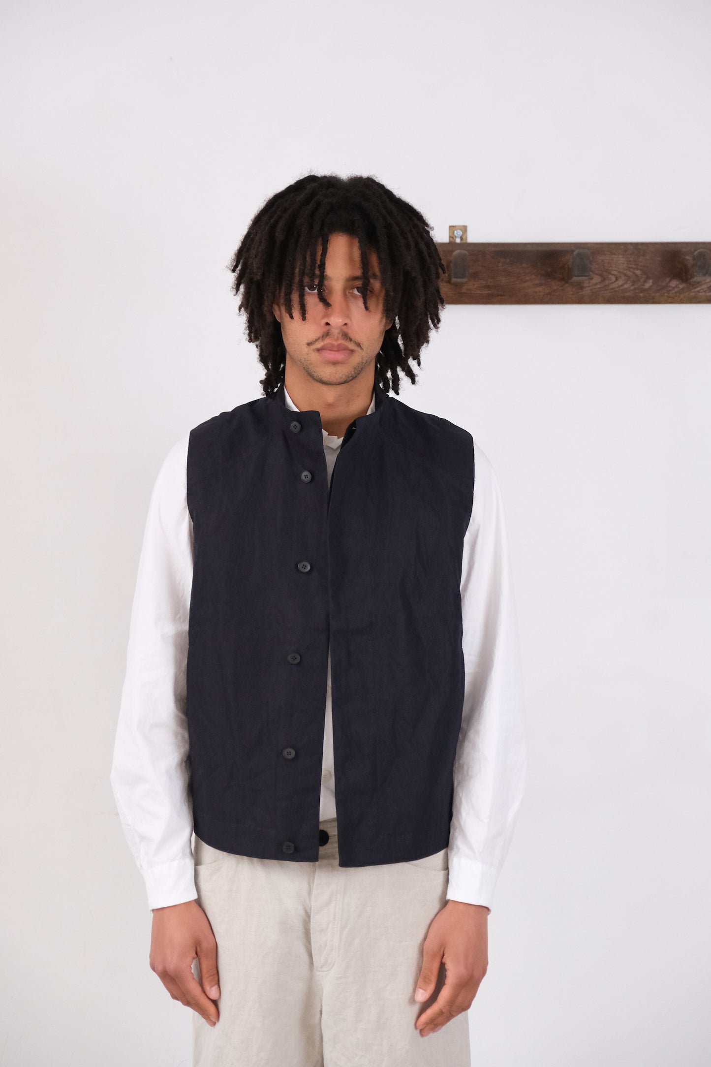 cycling vest, cold black ramie ultra-hard twist oxford