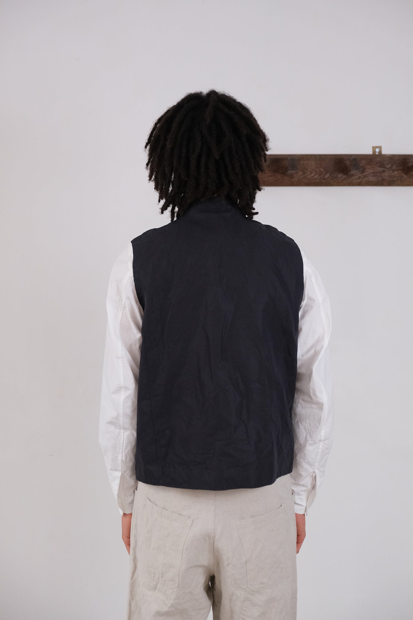 cycling vest, cold black ramie ultra-hard twist oxford