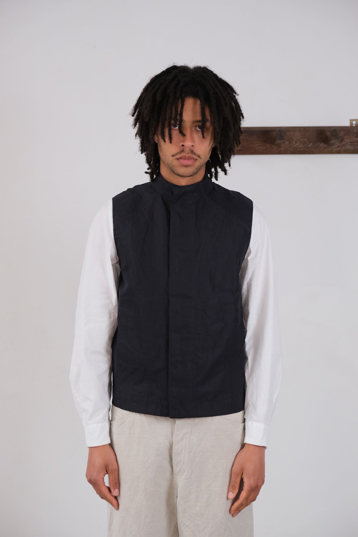 cycling vest, cold black ramie ultra-hard twist oxford