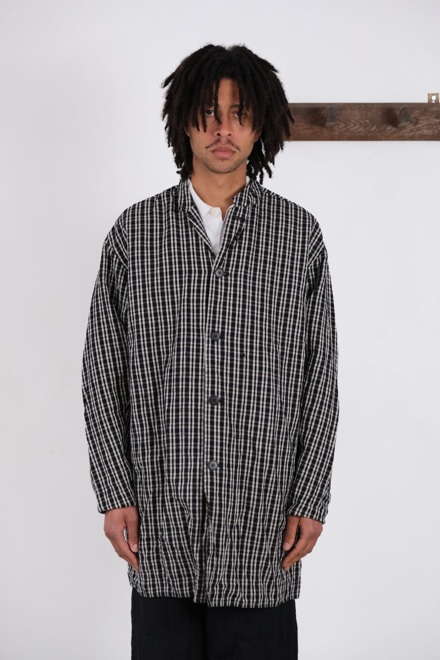 lab coat, black kelsch cloth