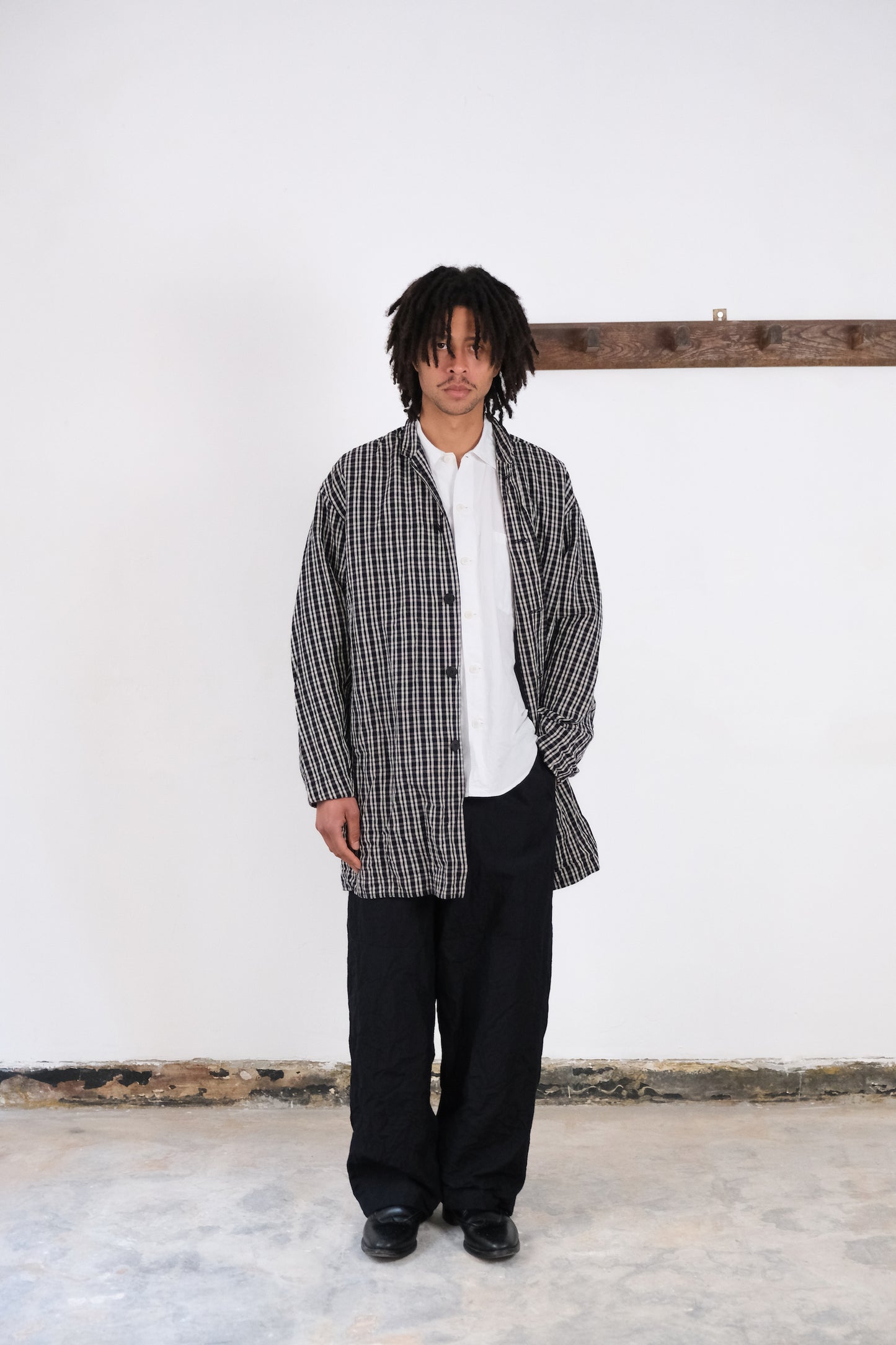 lab coat, black kelsch cloth
