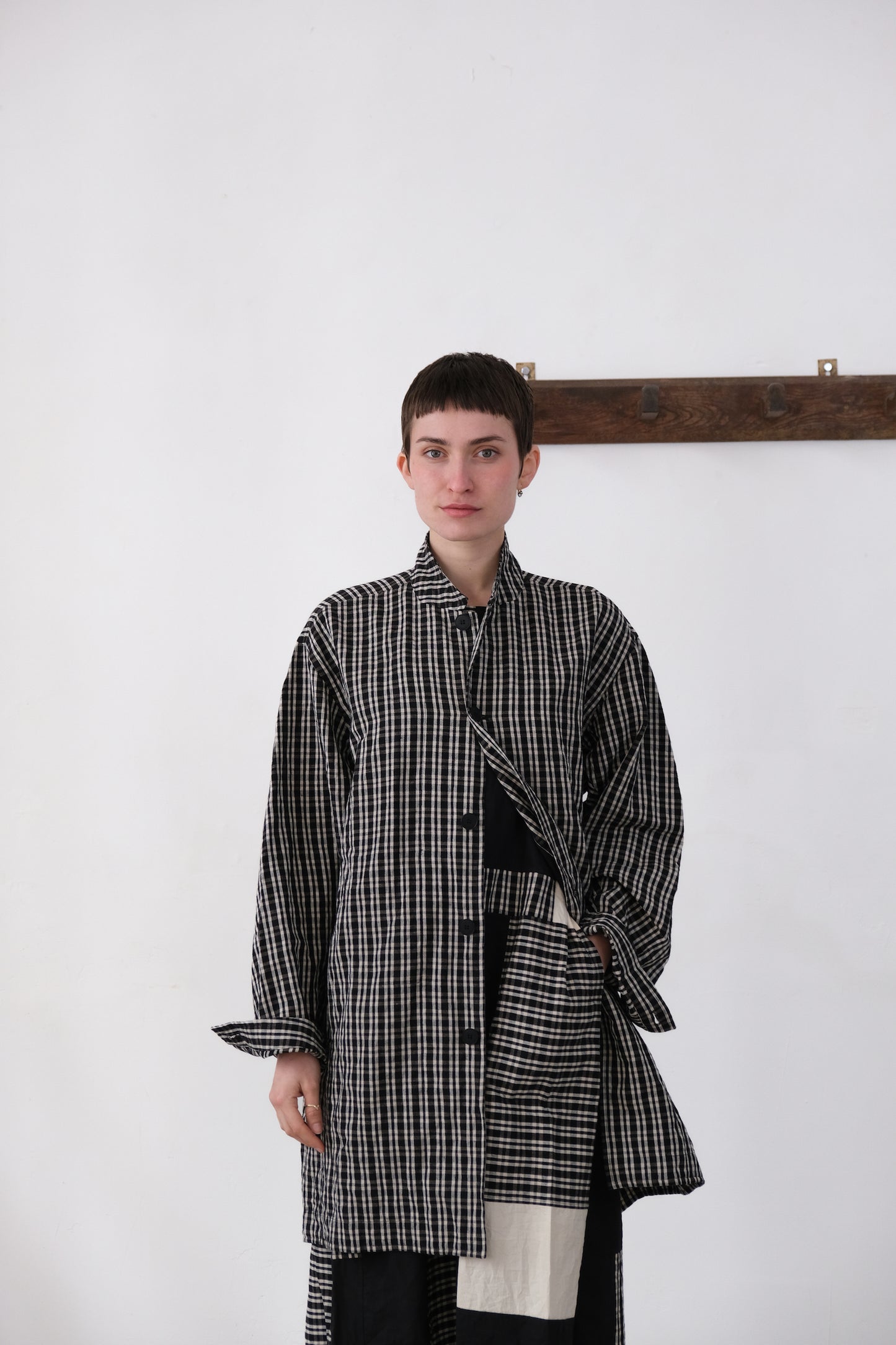 lab coat, black kelsch cloth