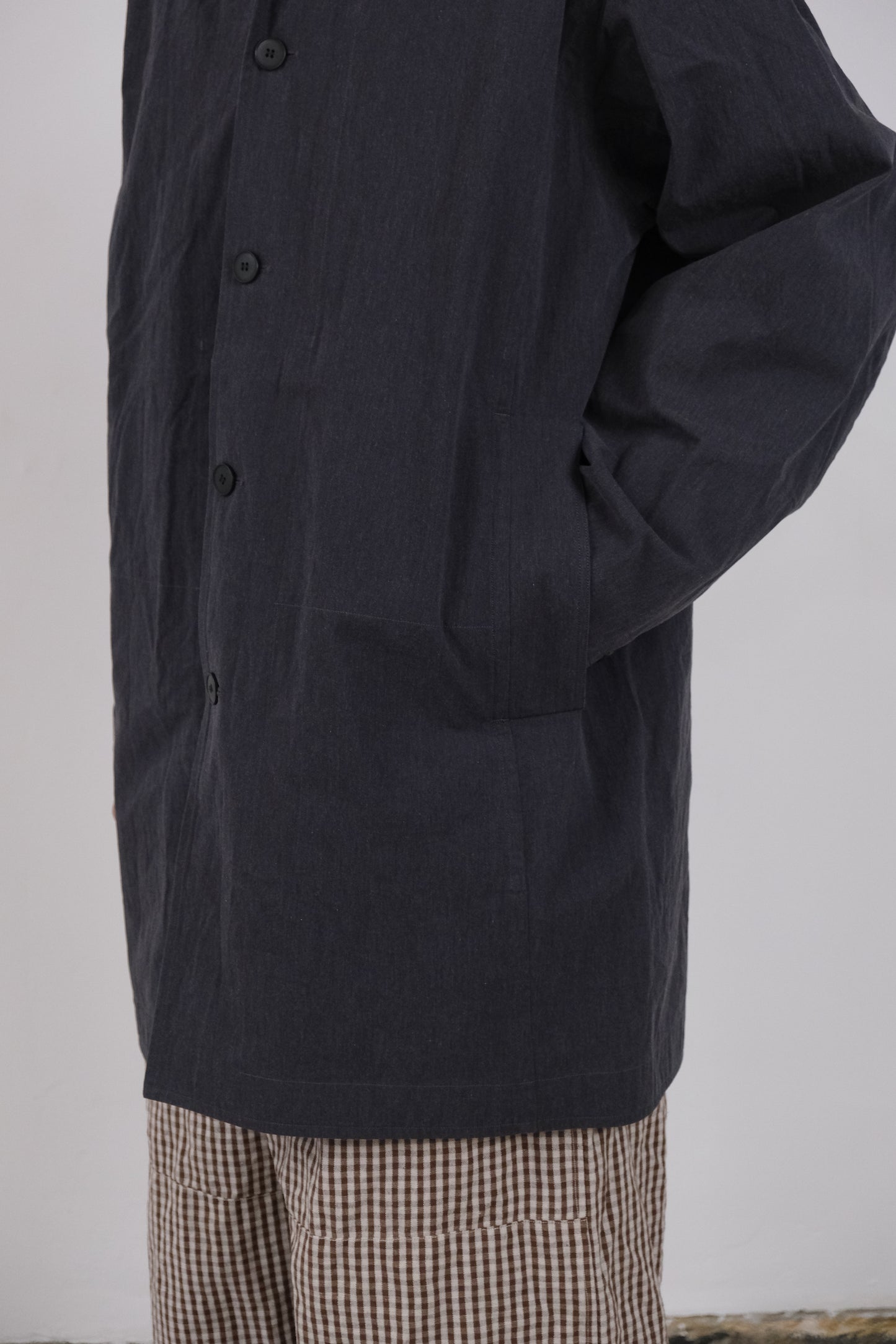 lab coat, navy-grey ultra-hard twist gabardine