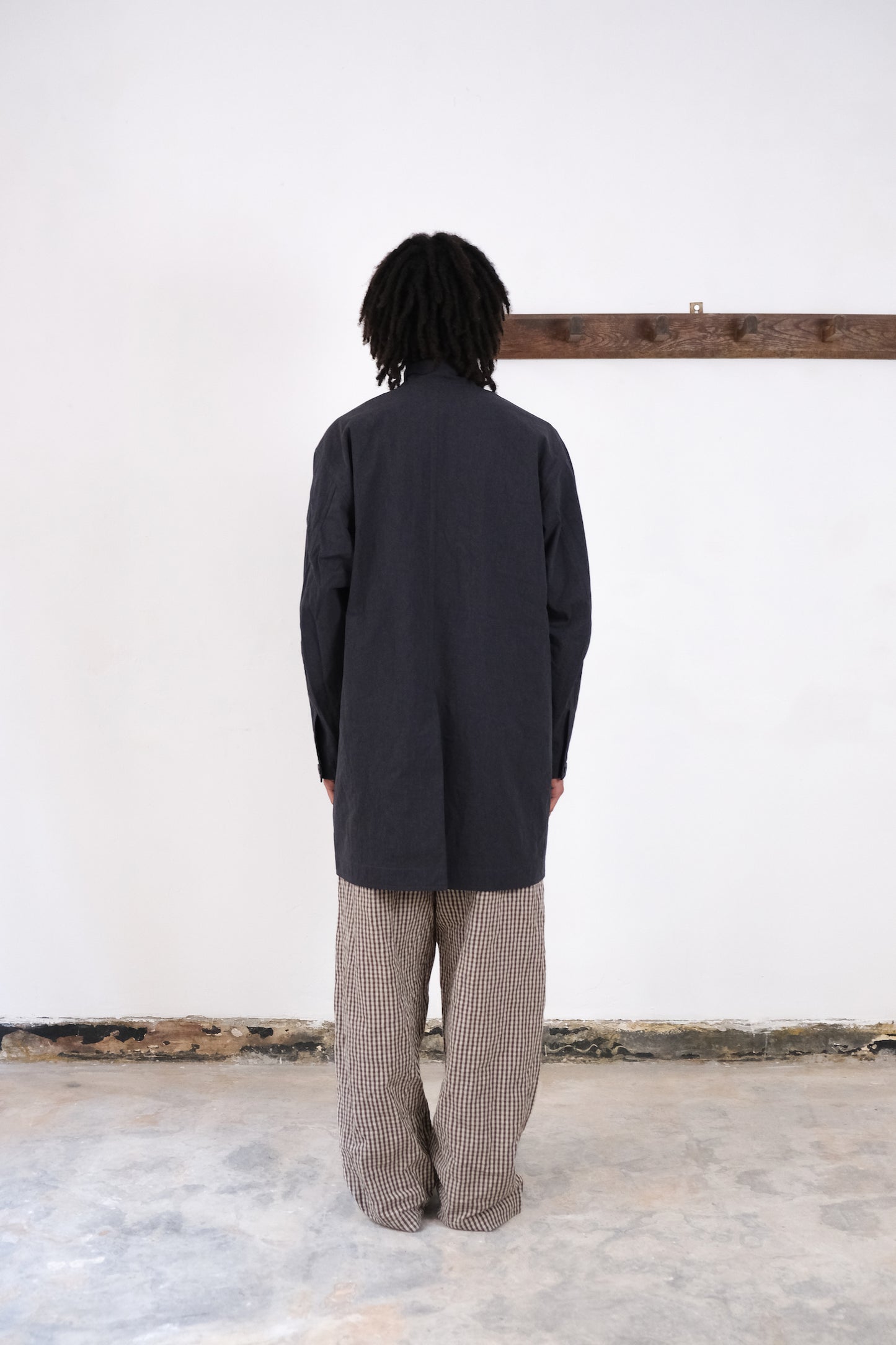 lab coat, navy-grey ultra-hard twist gabardine