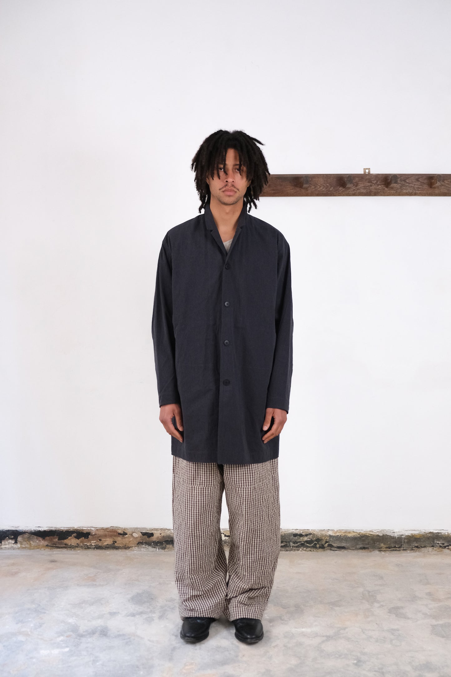 lab coat, navy-grey ultra-hard twist gabardine