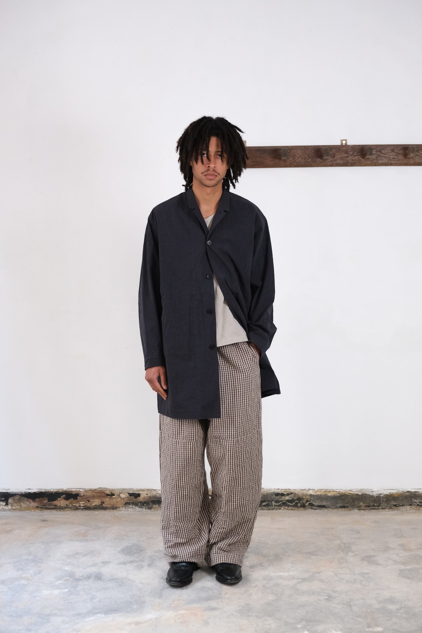 lab coat, navy-grey ultra-hard twist gabardine
