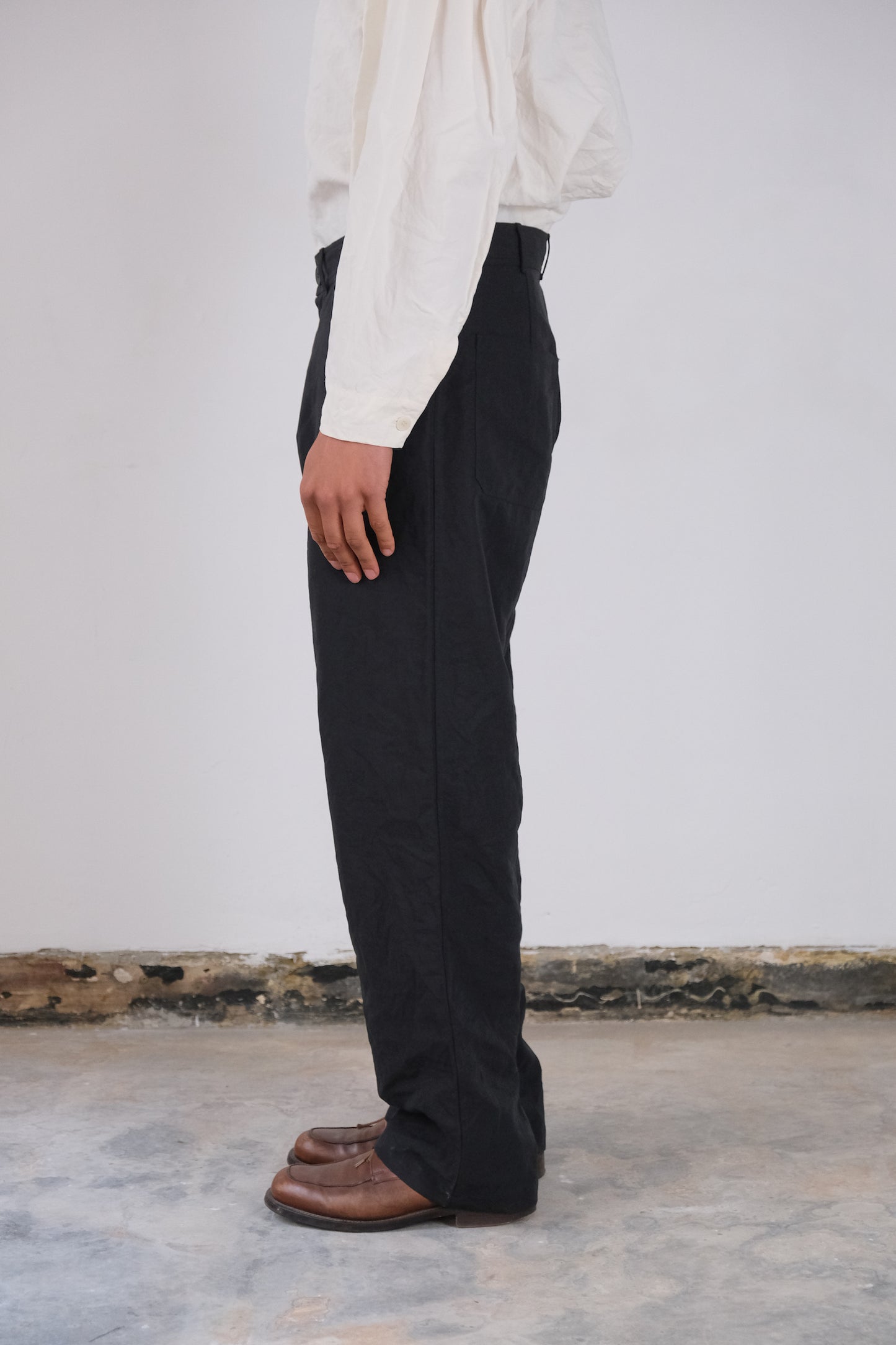 nulpointdrei trousers, black ultra-hard twist oxford
