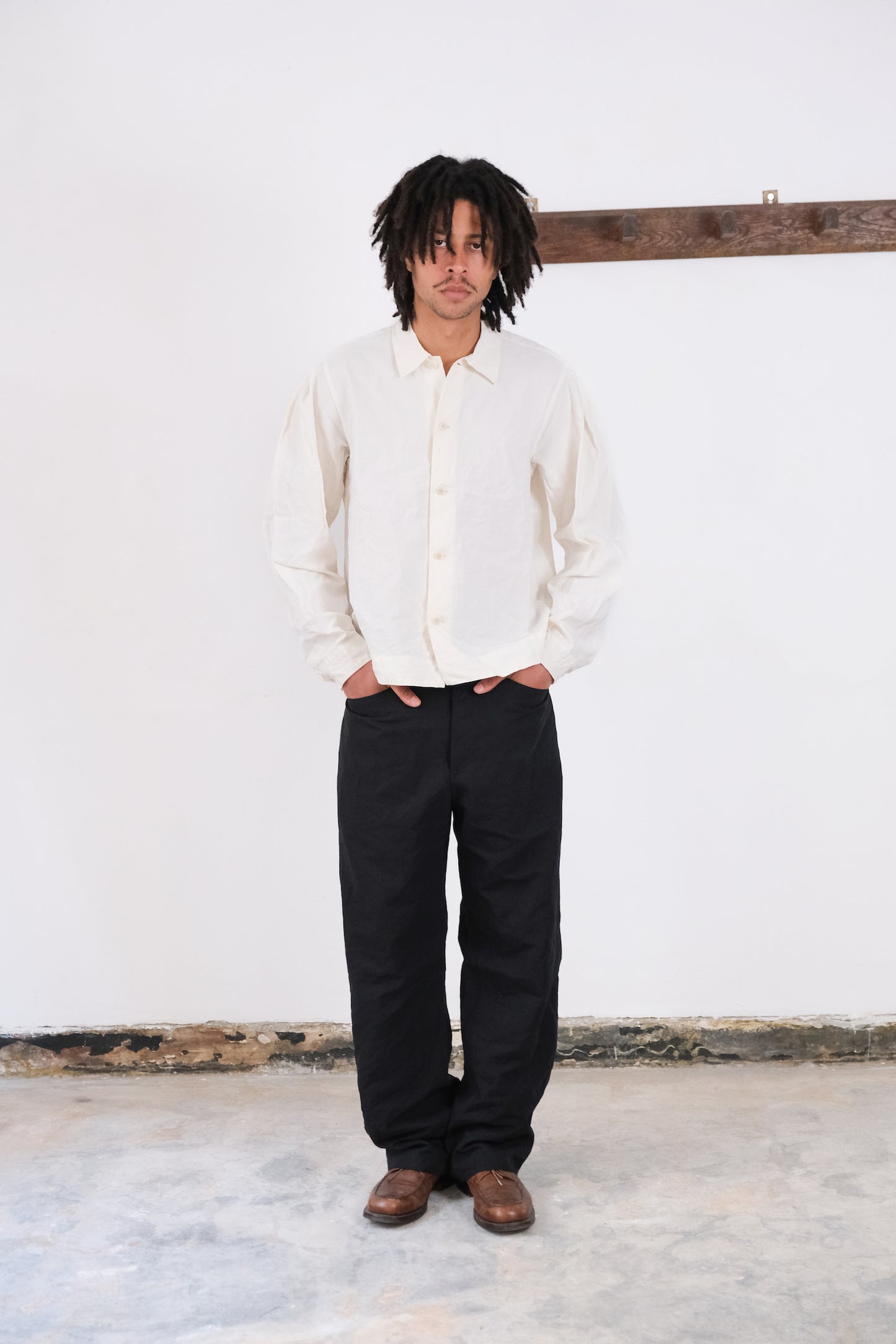 nulpointdrei trousers, black ultra-hard twist oxford