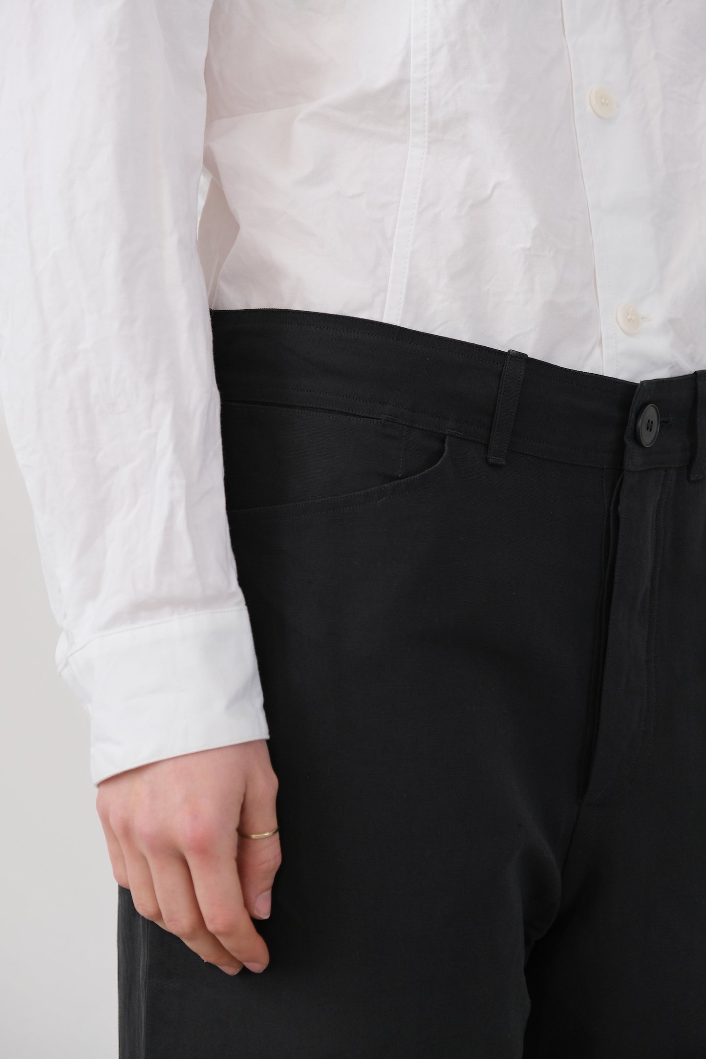 nulpointdrei trousers, black ultra-hard twist oxford