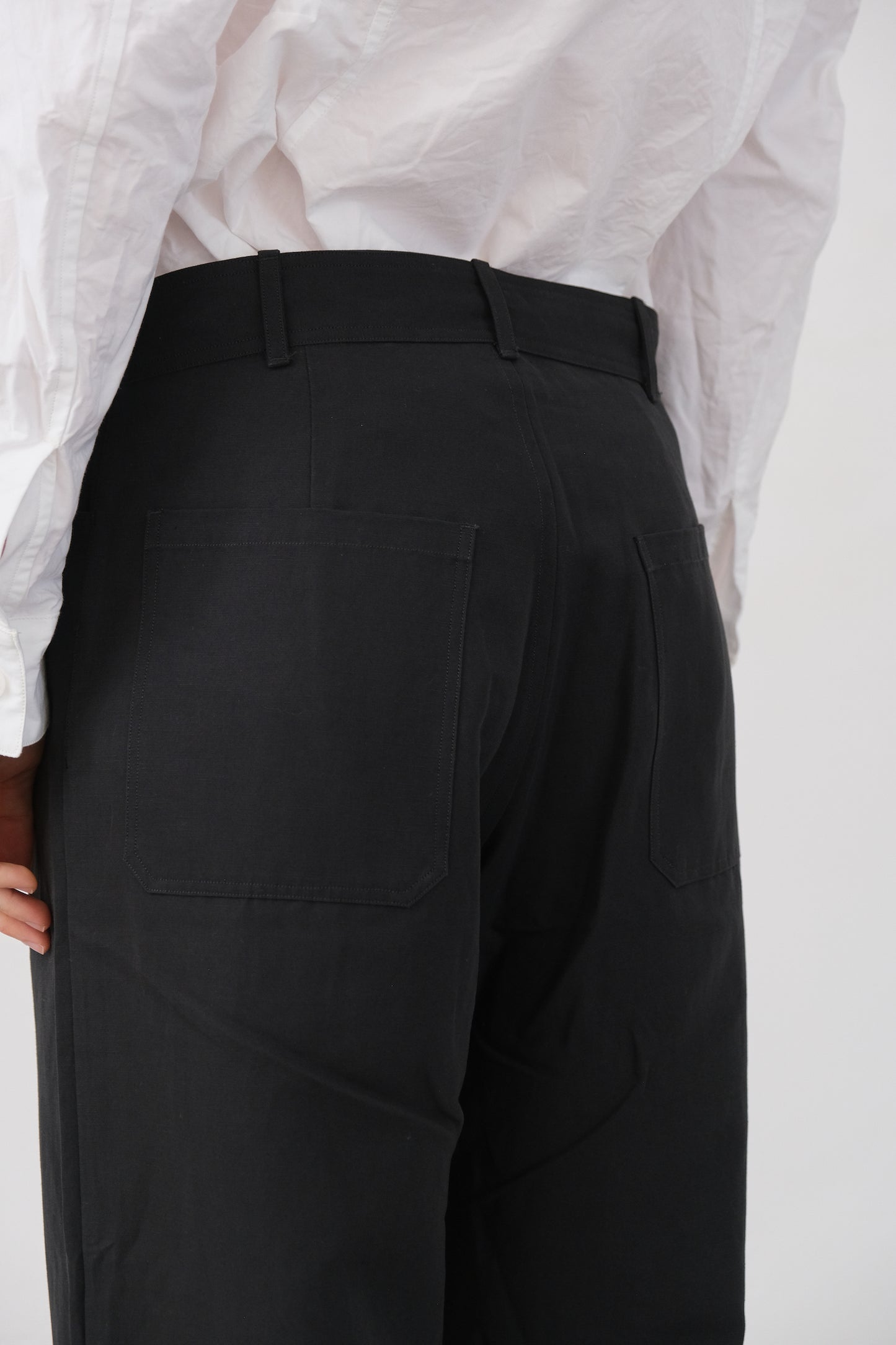 nulpointdrei trousers, black ultra-hard twist oxford