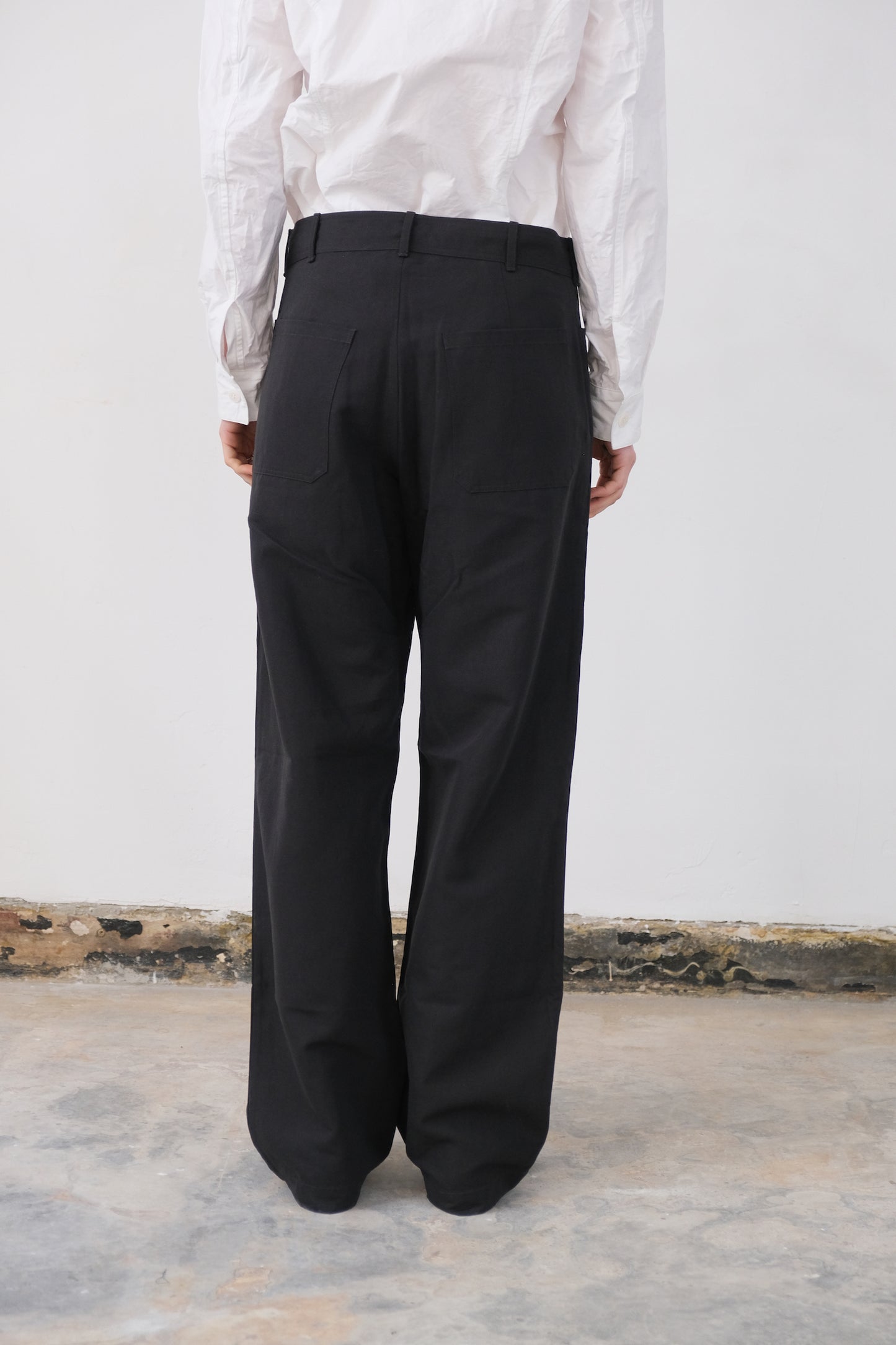 nulpointdrei trousers, black ultra-hard twist oxford