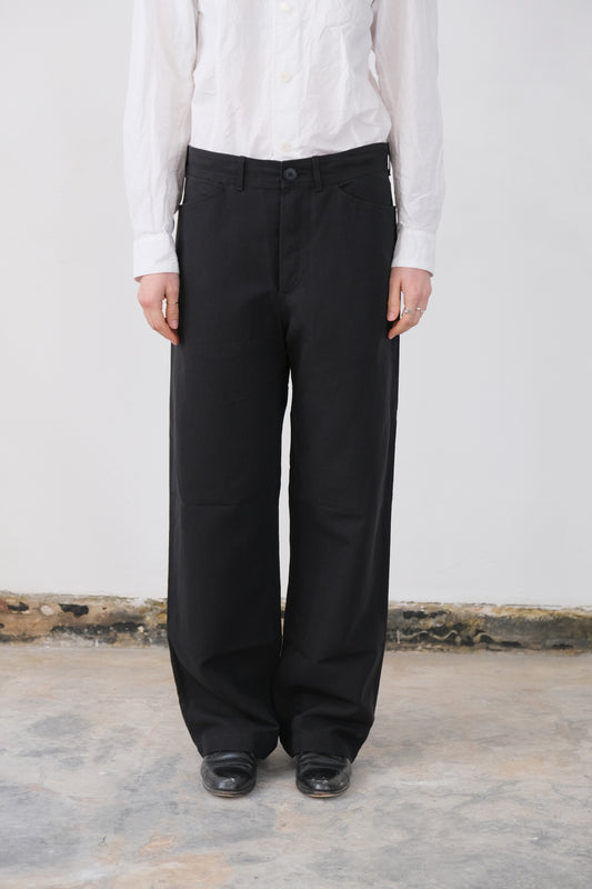 nulpointdrei trousers, black ultra-hard twist oxford