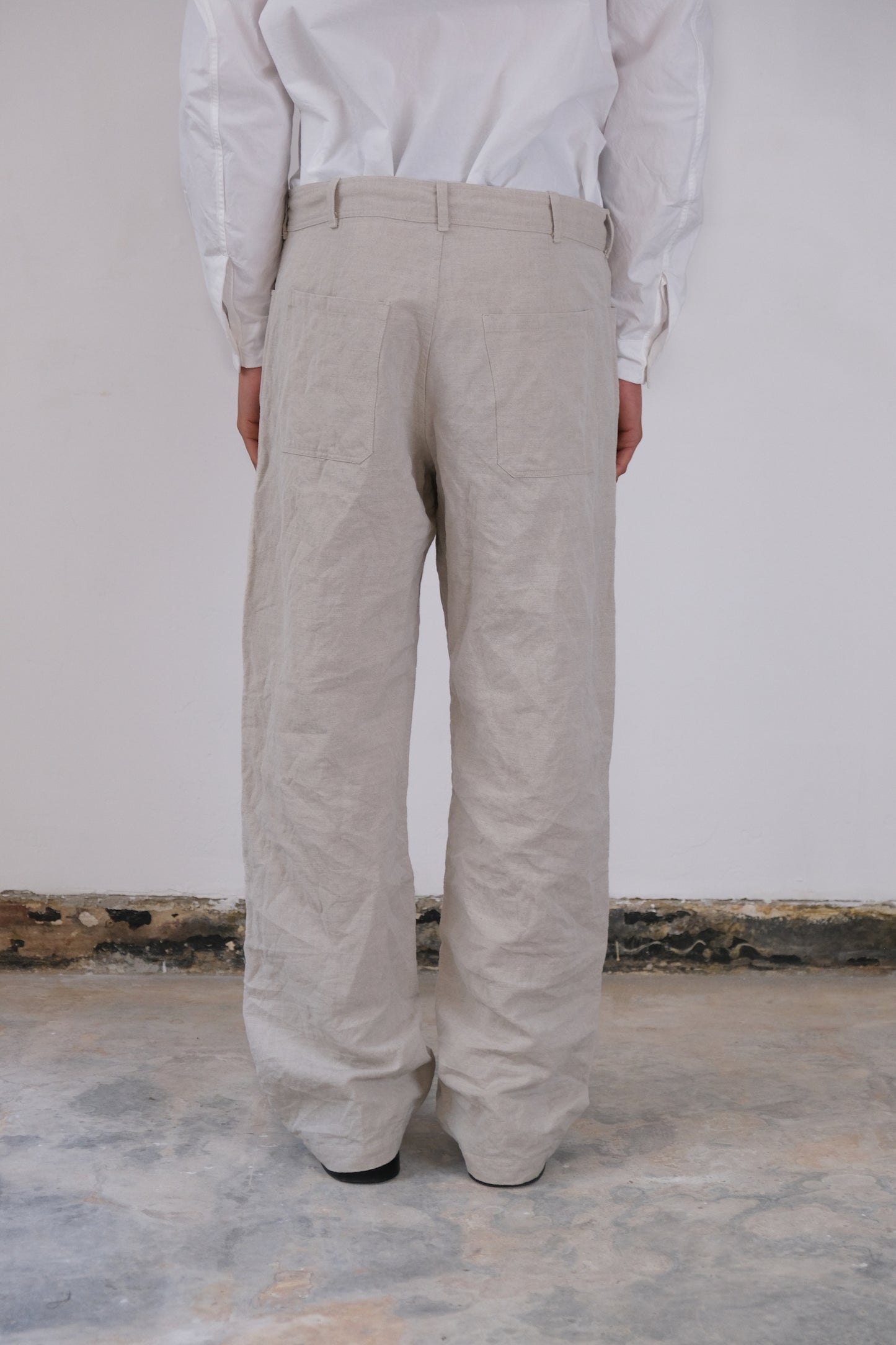 nulpointdrei trousers, natural farmers cloth
