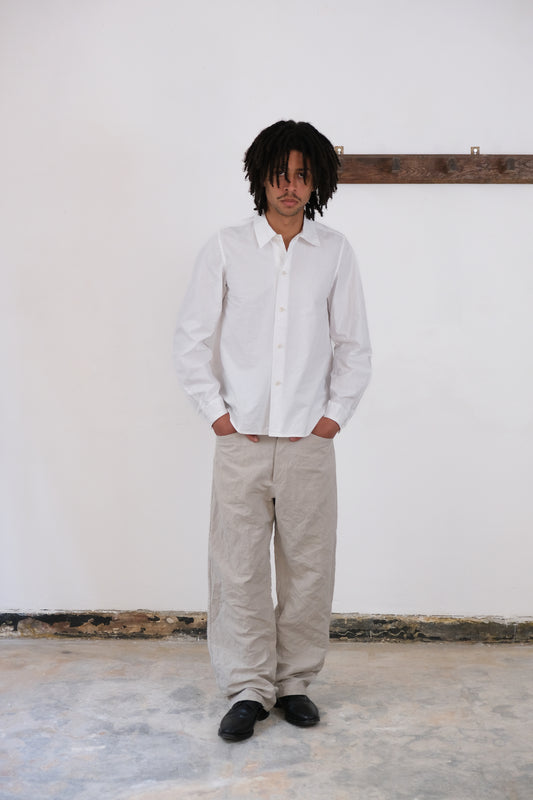 nulpointdrei trousers, natural farmers cloth