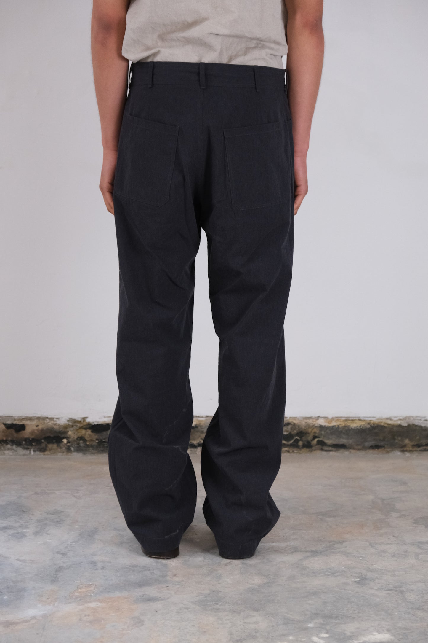 nulpointdrei trousers, navy-grey ultra-hard twist gabardine