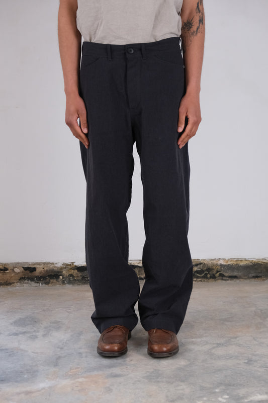 nulpointdrei trousers, navy-grey ultra-hard twist gabardine