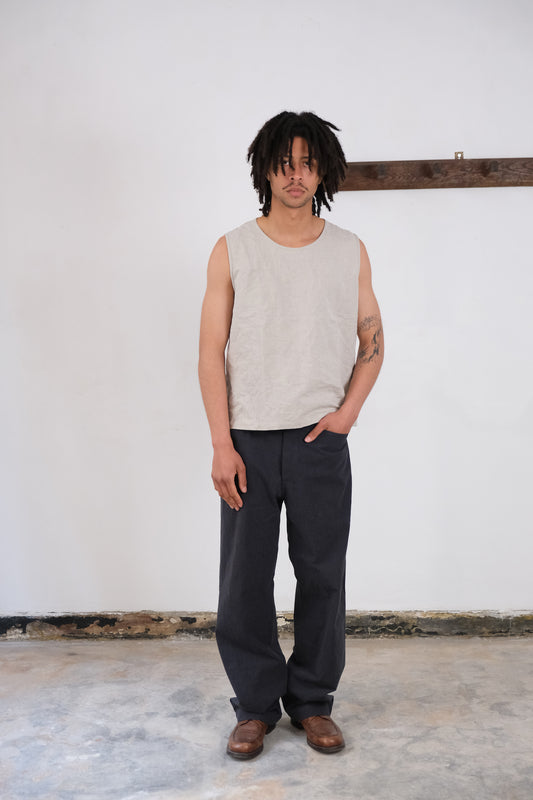 nulpointdrei trousers, navy-grey ultra-hard twist gabardine