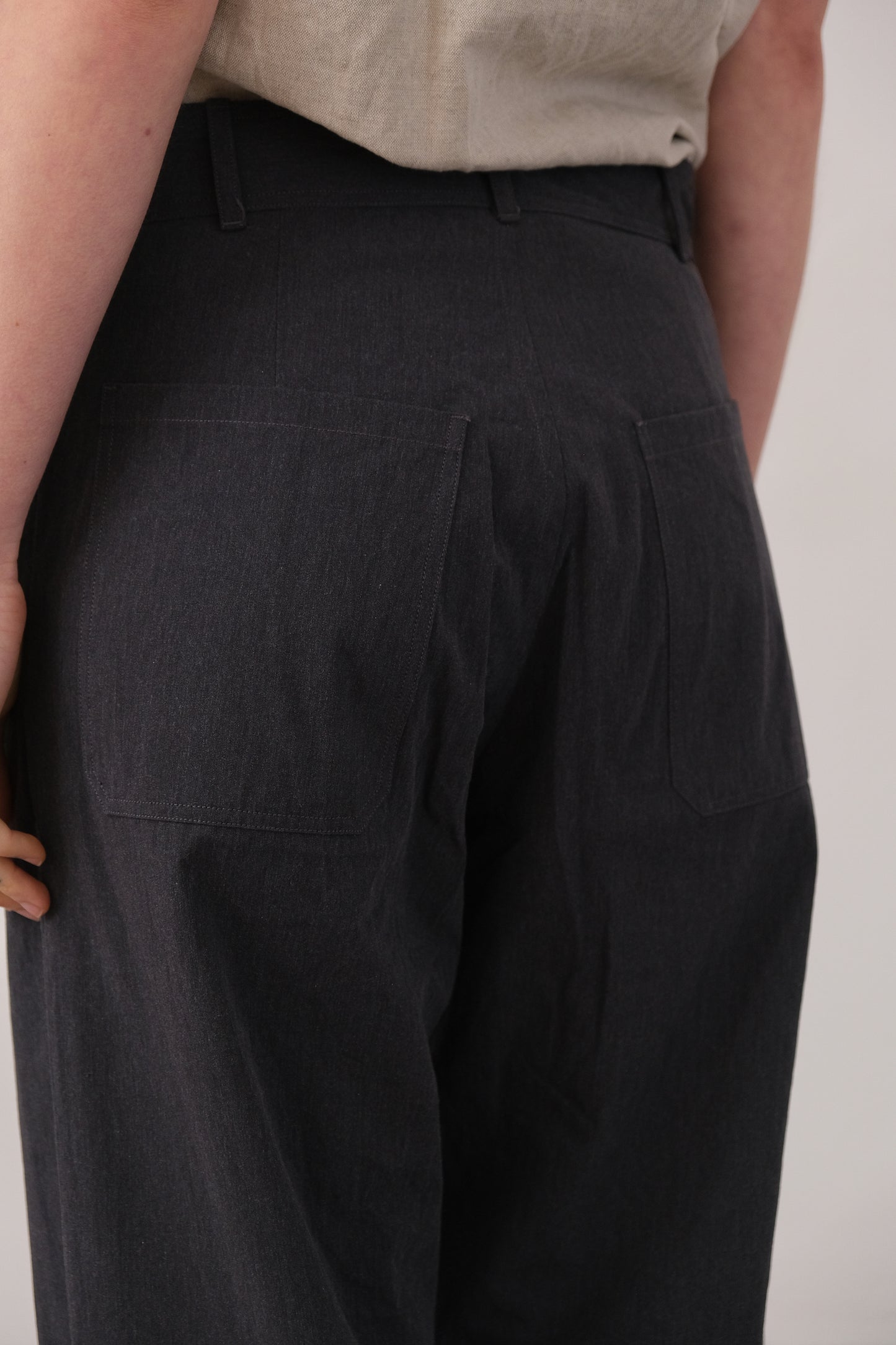 nulpointdrei trousers, navy-grey ultra-hard twist gabardine