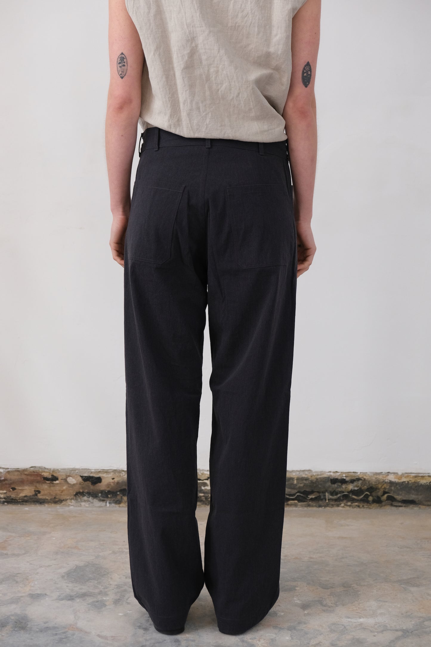 nulpointdrei trousers, navy-grey ultra-hard twist gabardine
