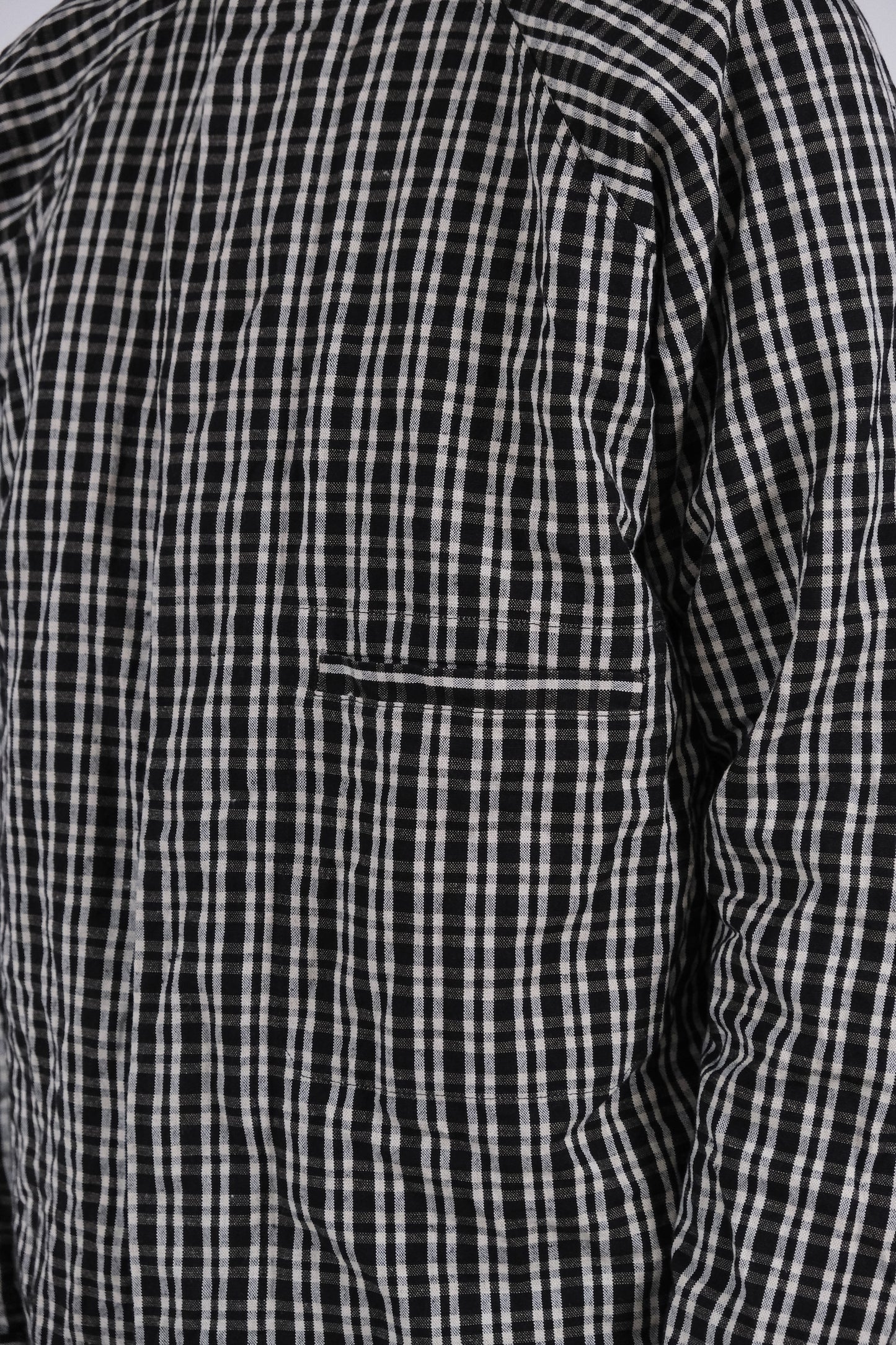 stand collar shirt, black kelsch cloth