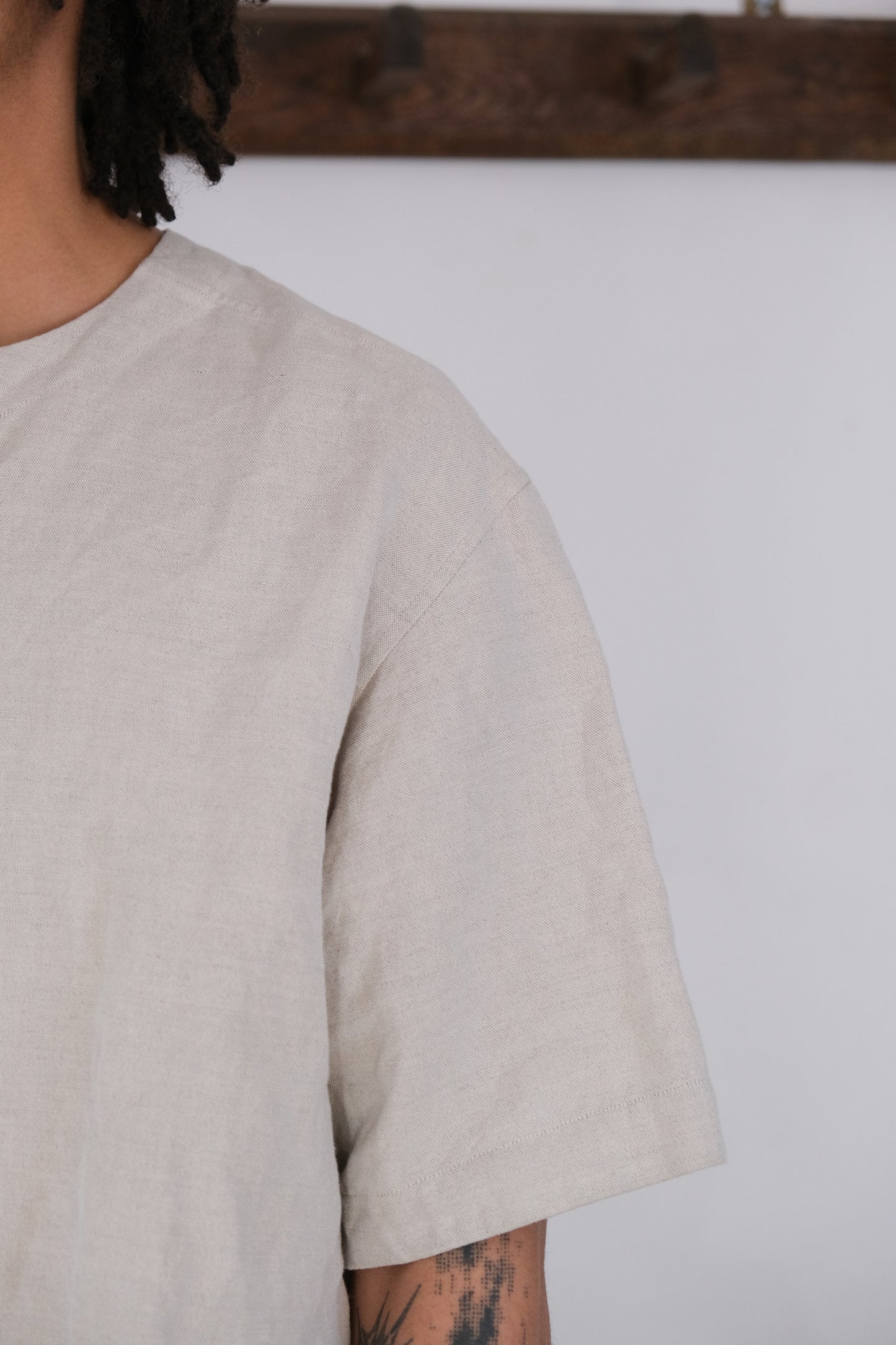 woven tee, natural farmers cloth