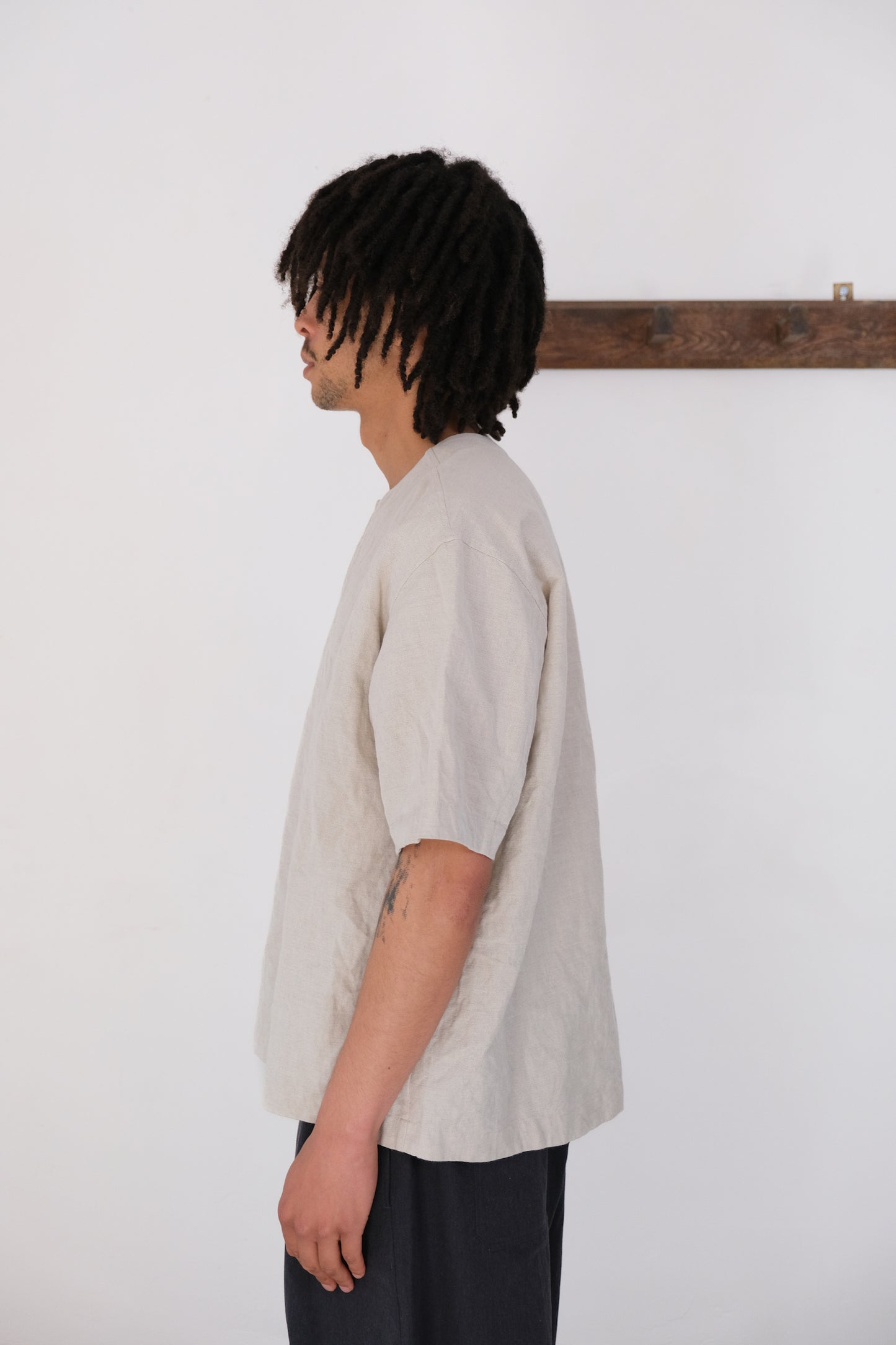 woven tee, natural farmers cloth