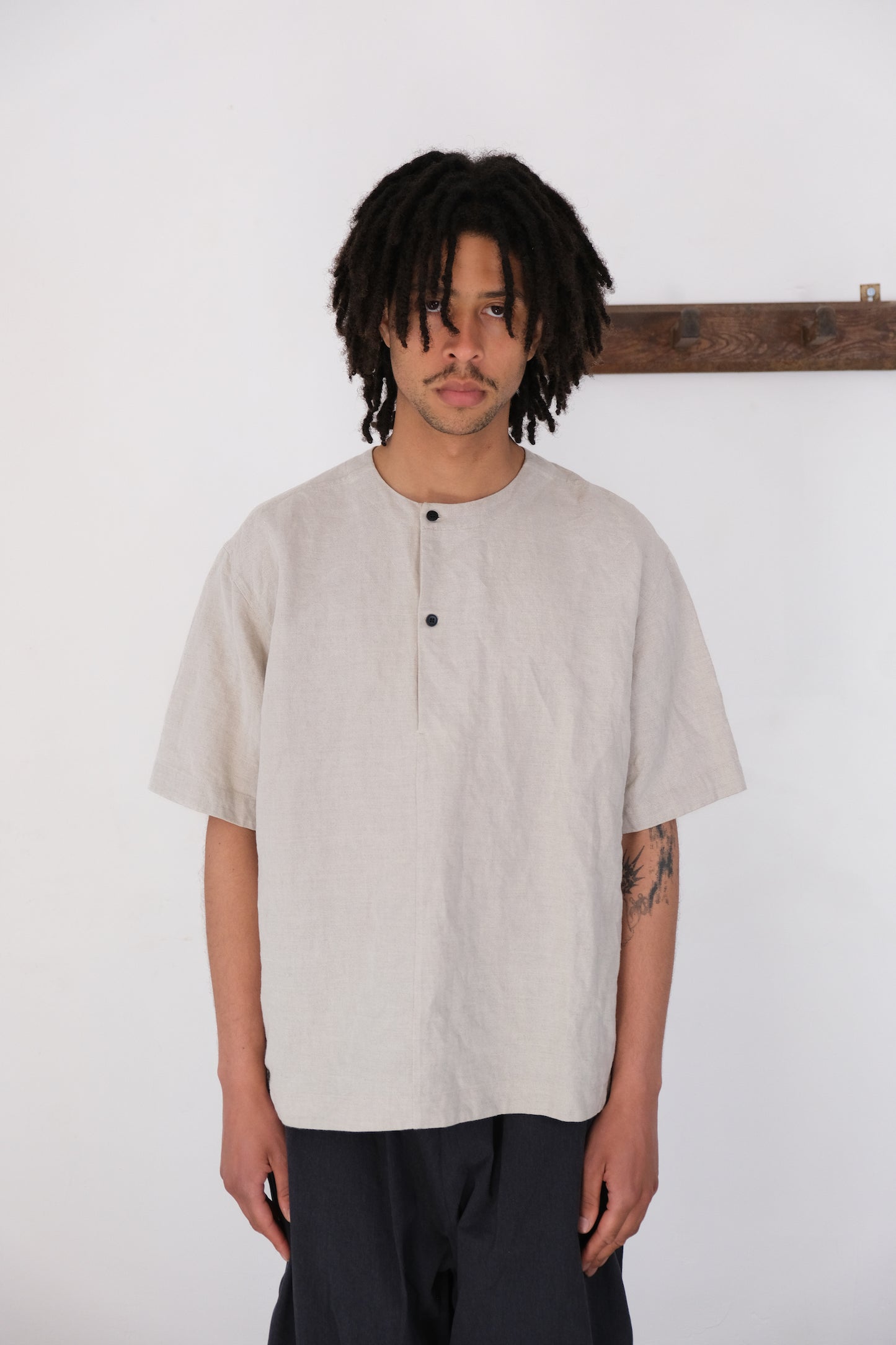 woven tee, natural farmers cloth