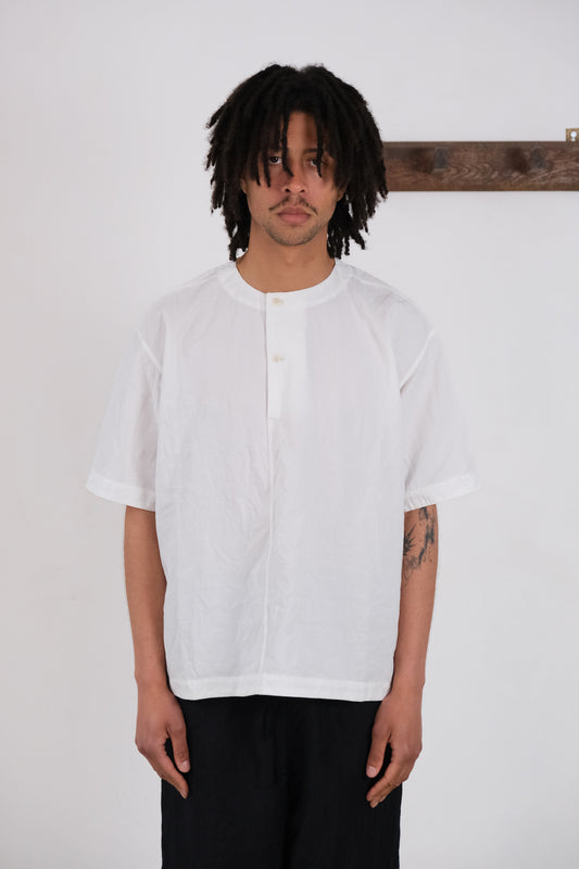 woven tee, white ultra-hard twist gabardine