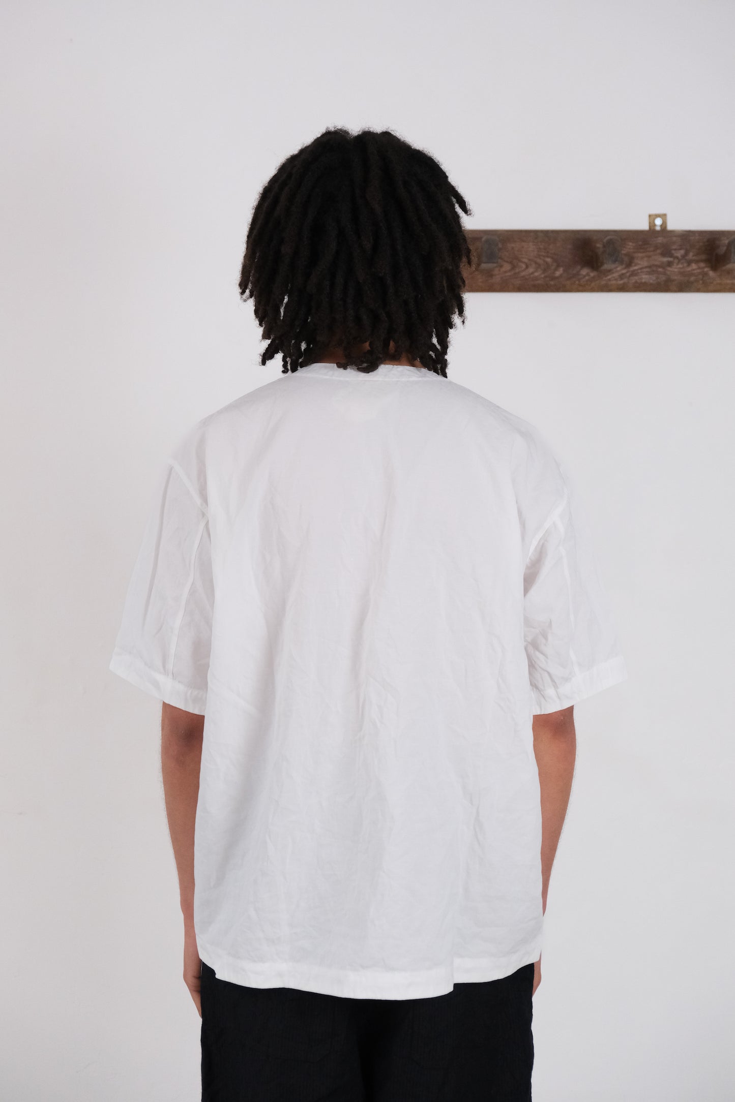 woven tee, white ultra-hard twist gabardine