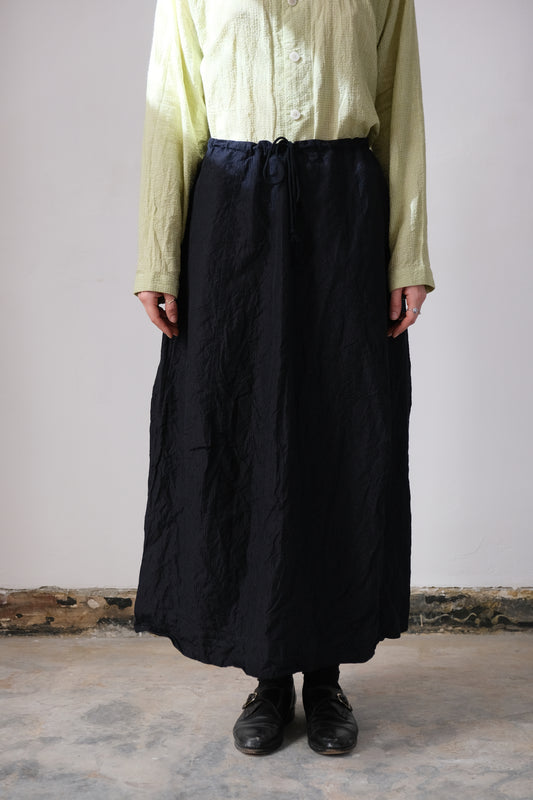 inmo skirt, midnight fine herringbone