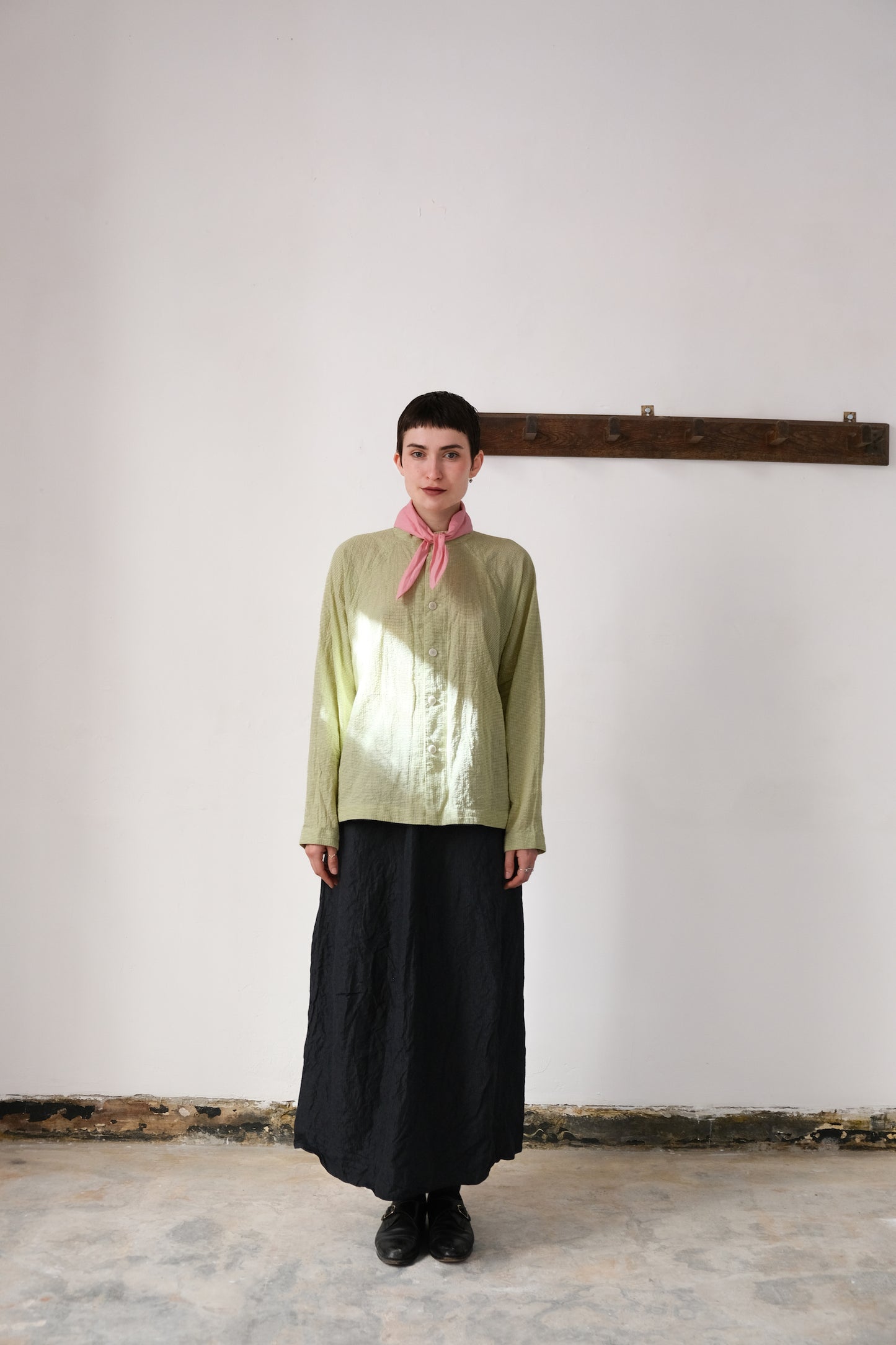 inmo skirt, midnight fine herringbone