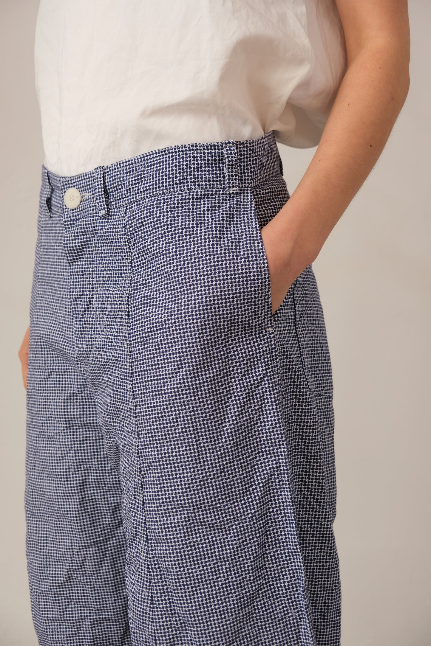 high water, blue white bakers pepita
