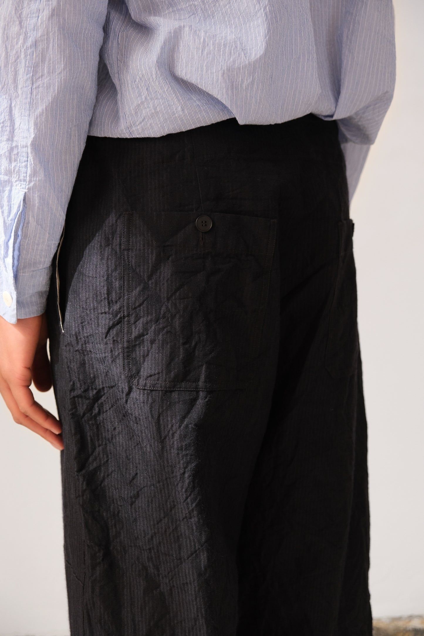 gardening trousers, midnight fine herringbone