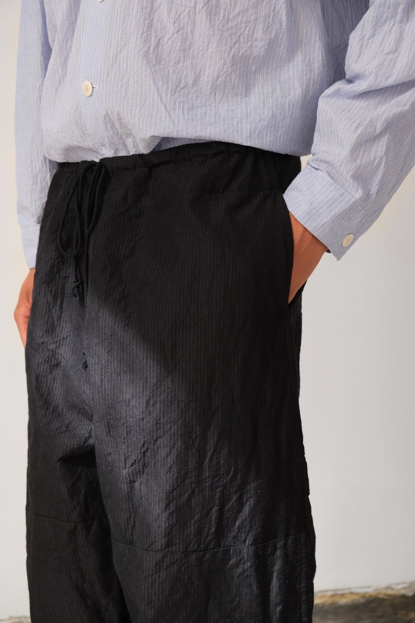 gardening trousers, midnight fine herringbone