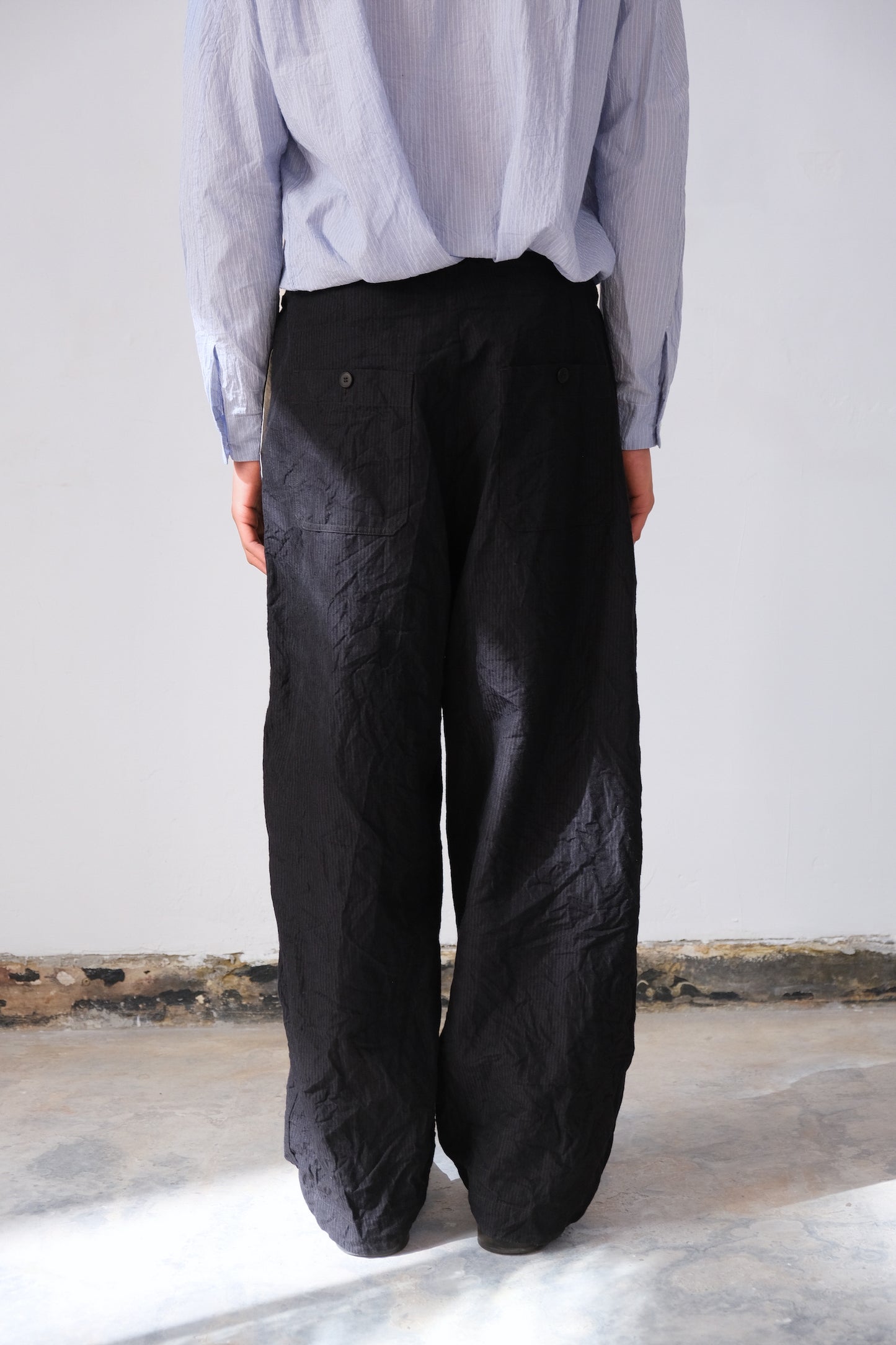 gardening trousers, midnight fine herringbone
