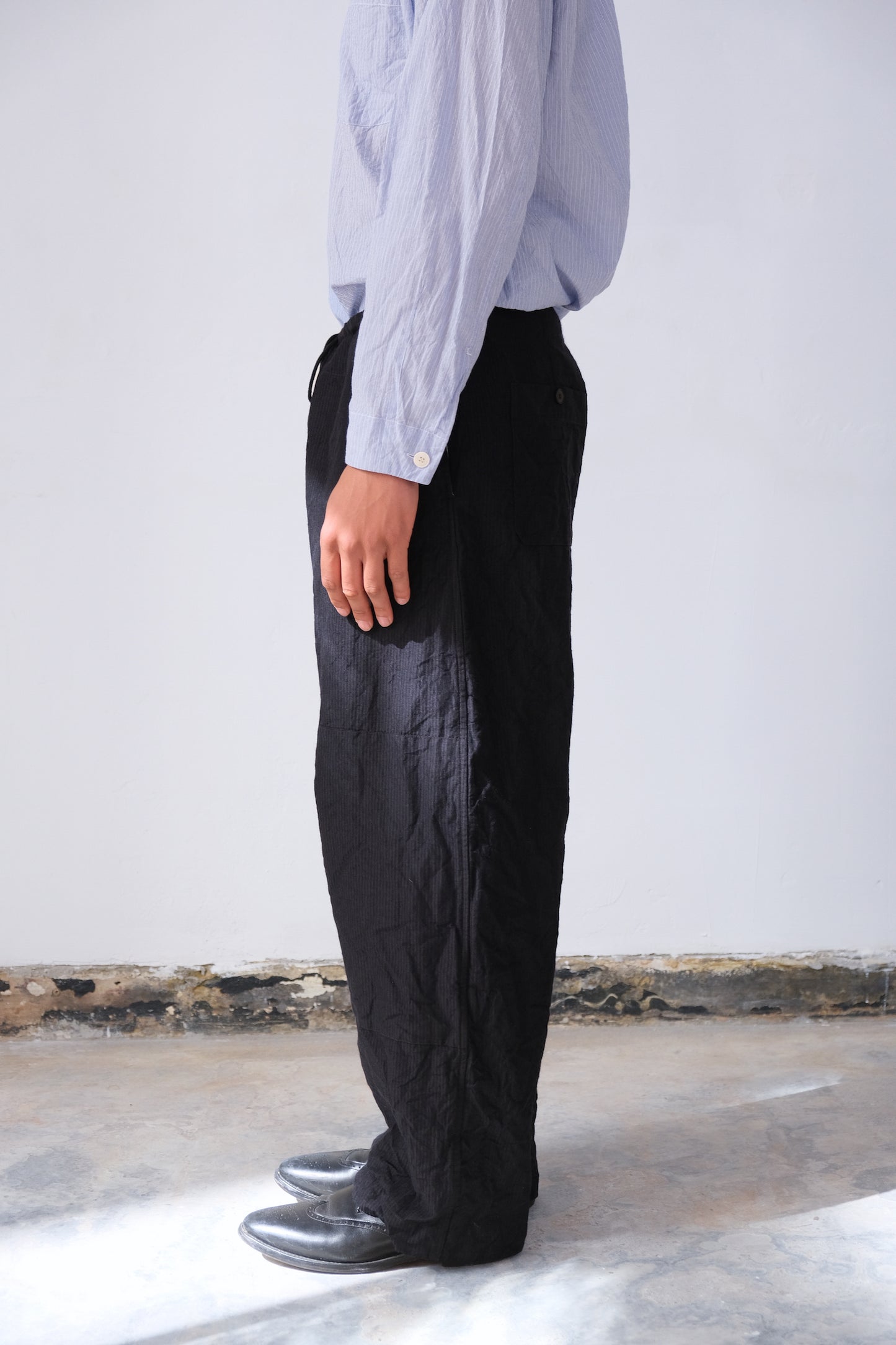 gardening trousers, midnight fine herringbone