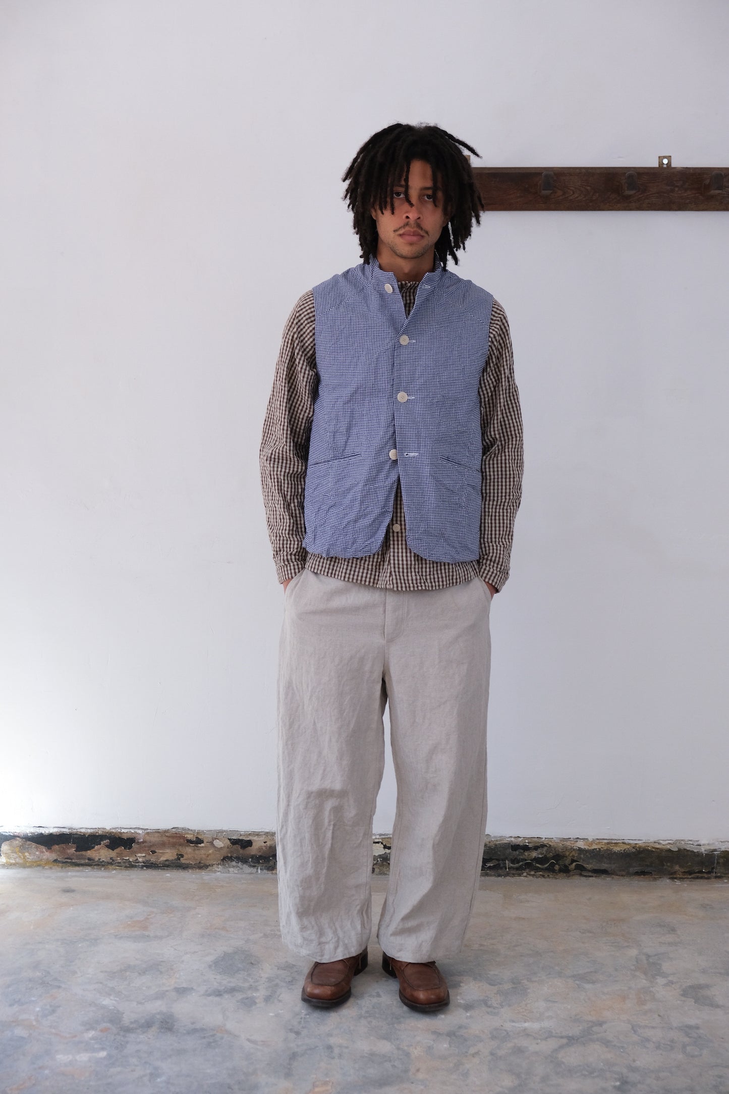 summer sonata, blue white bakers pepita