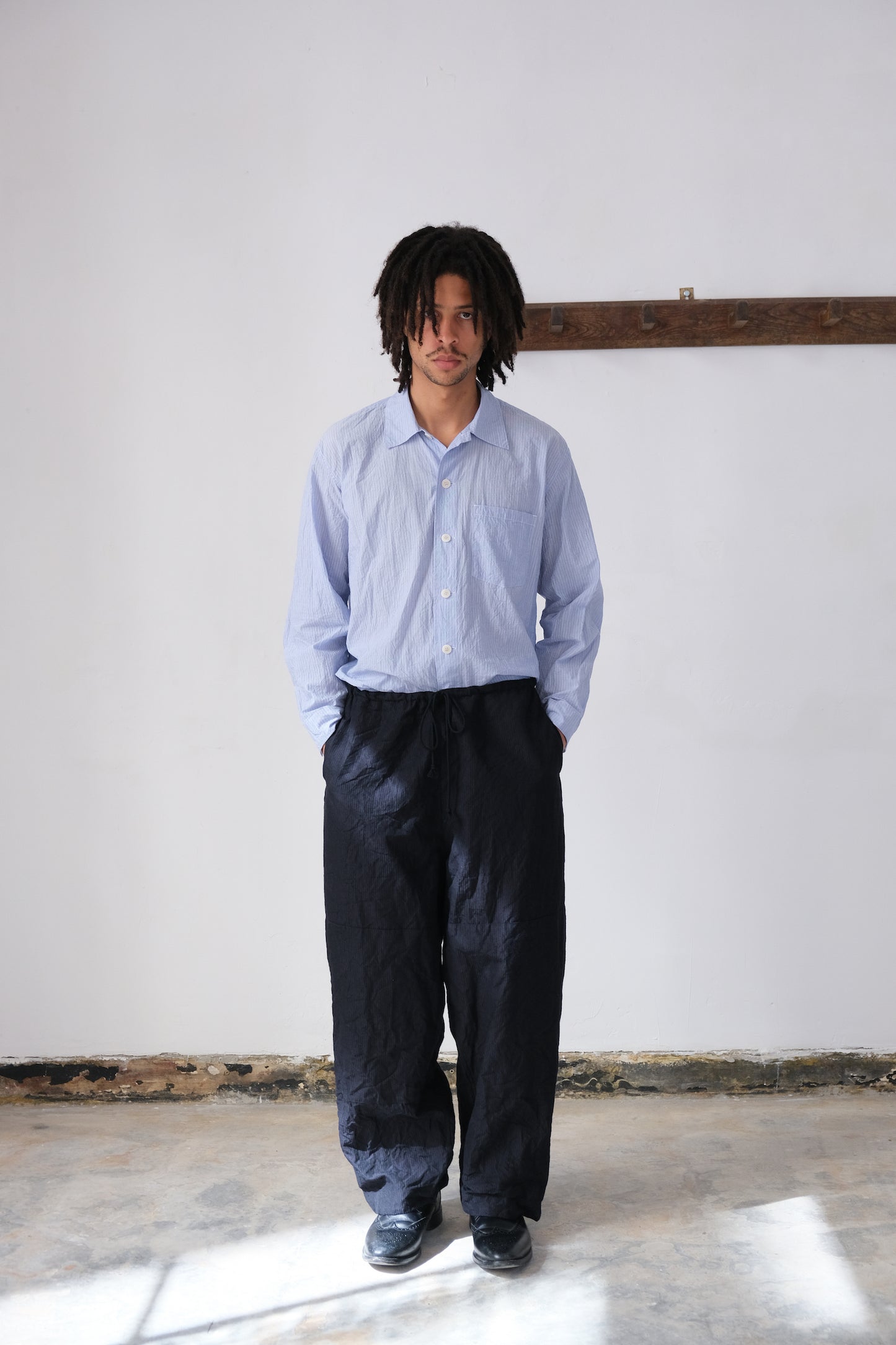gardening trousers, midnight fine herringbone