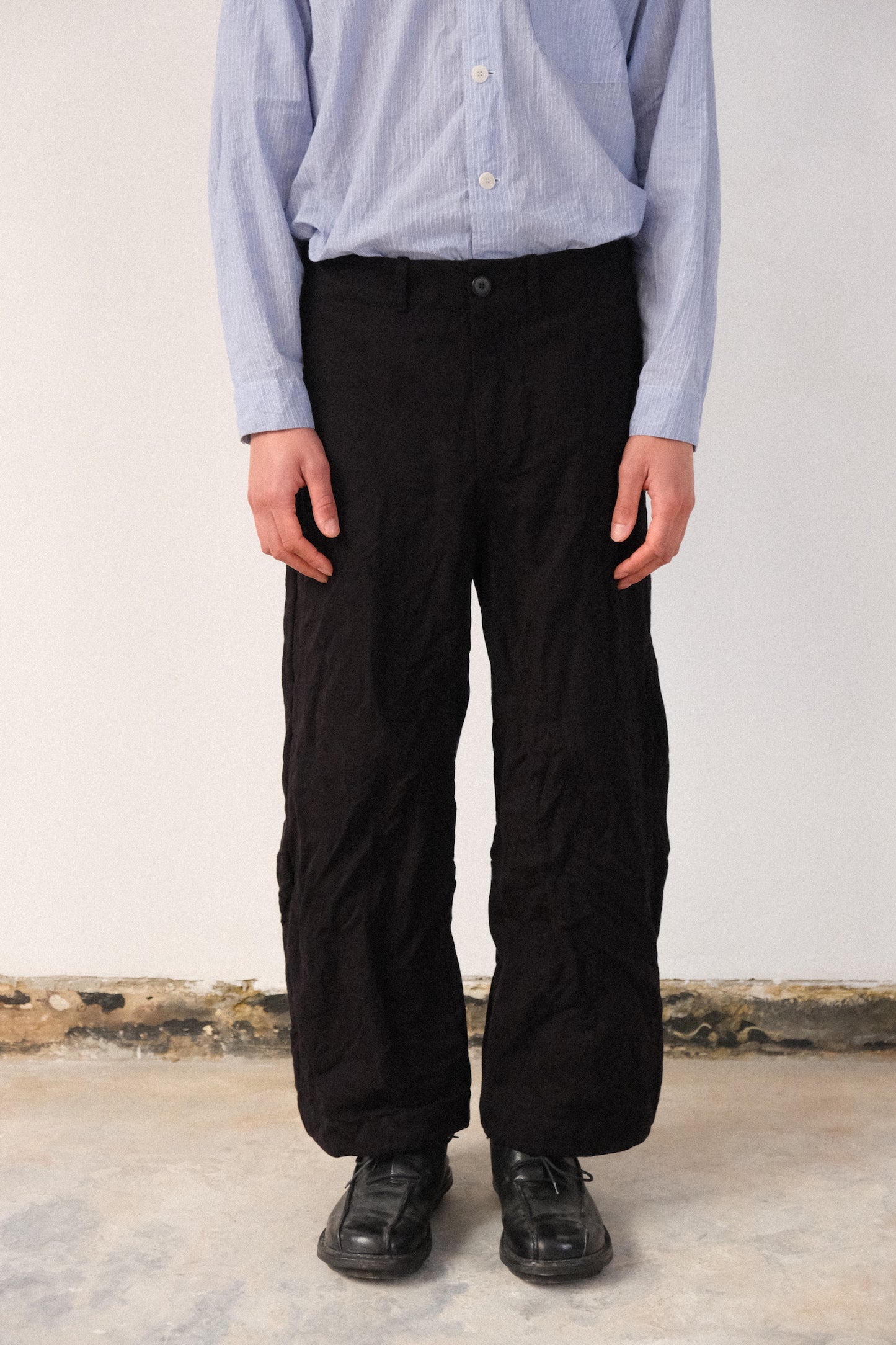 inmo pants, black satin turc
