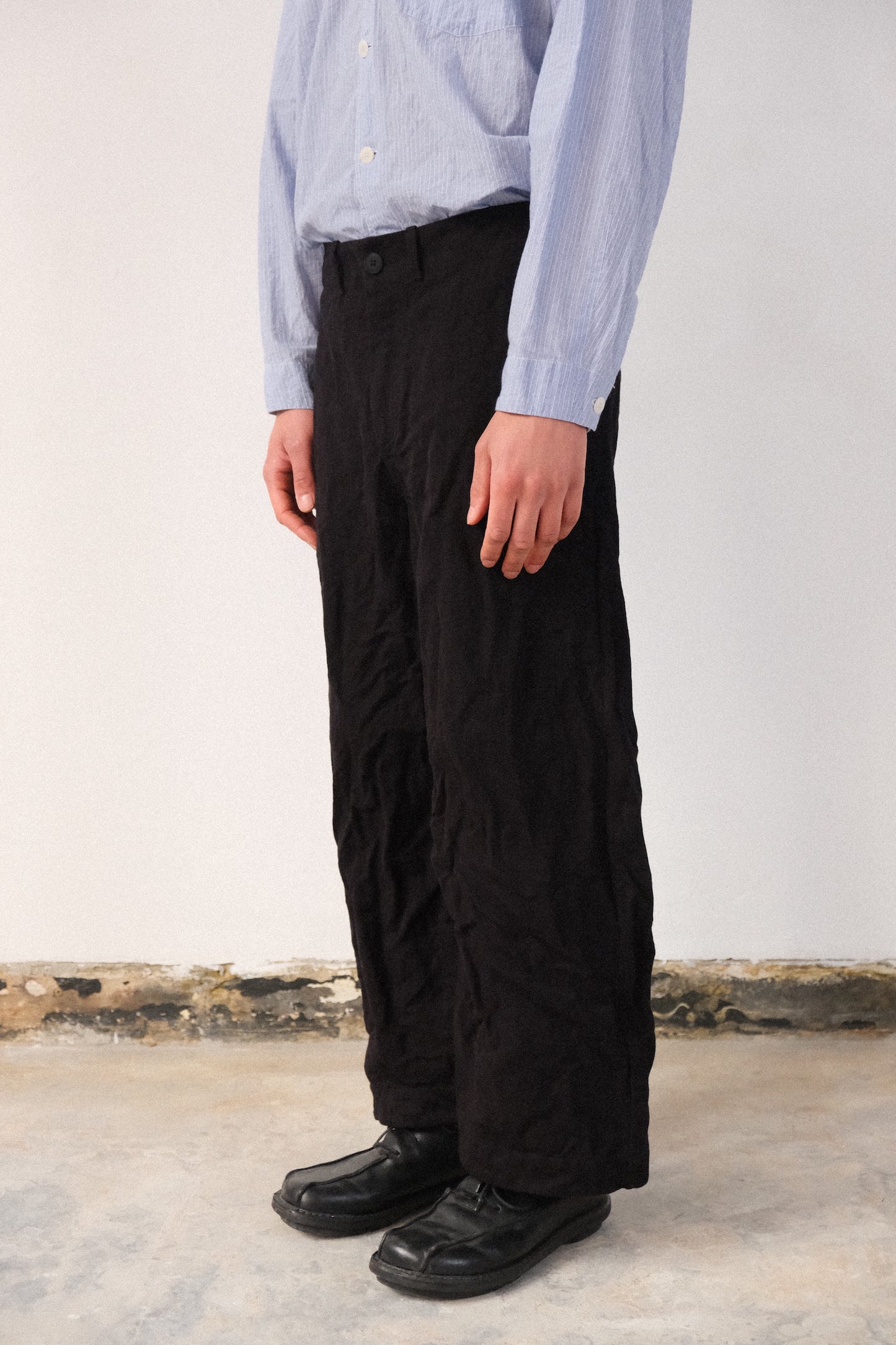 inmo pants, black satin turc