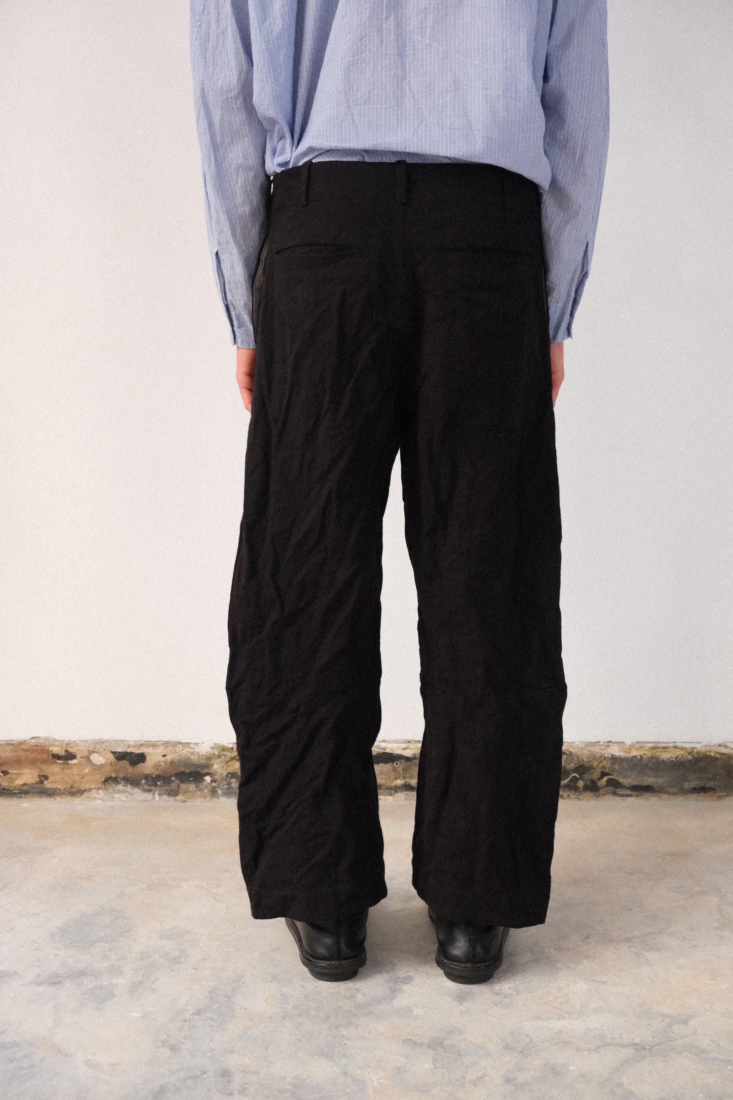 inmo pants, black satin turc