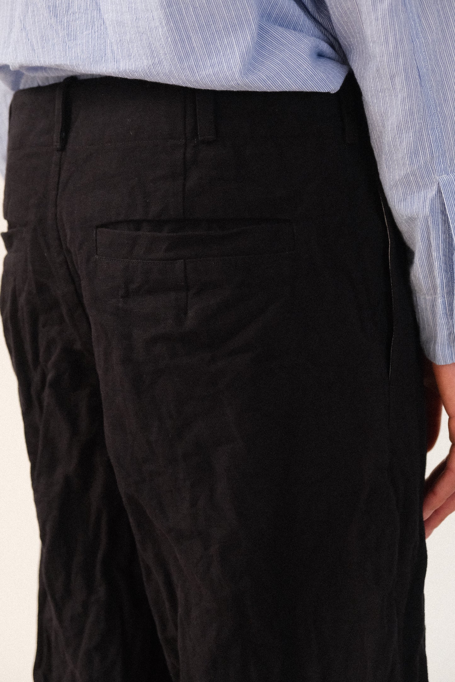 inmo pants, black satin turc